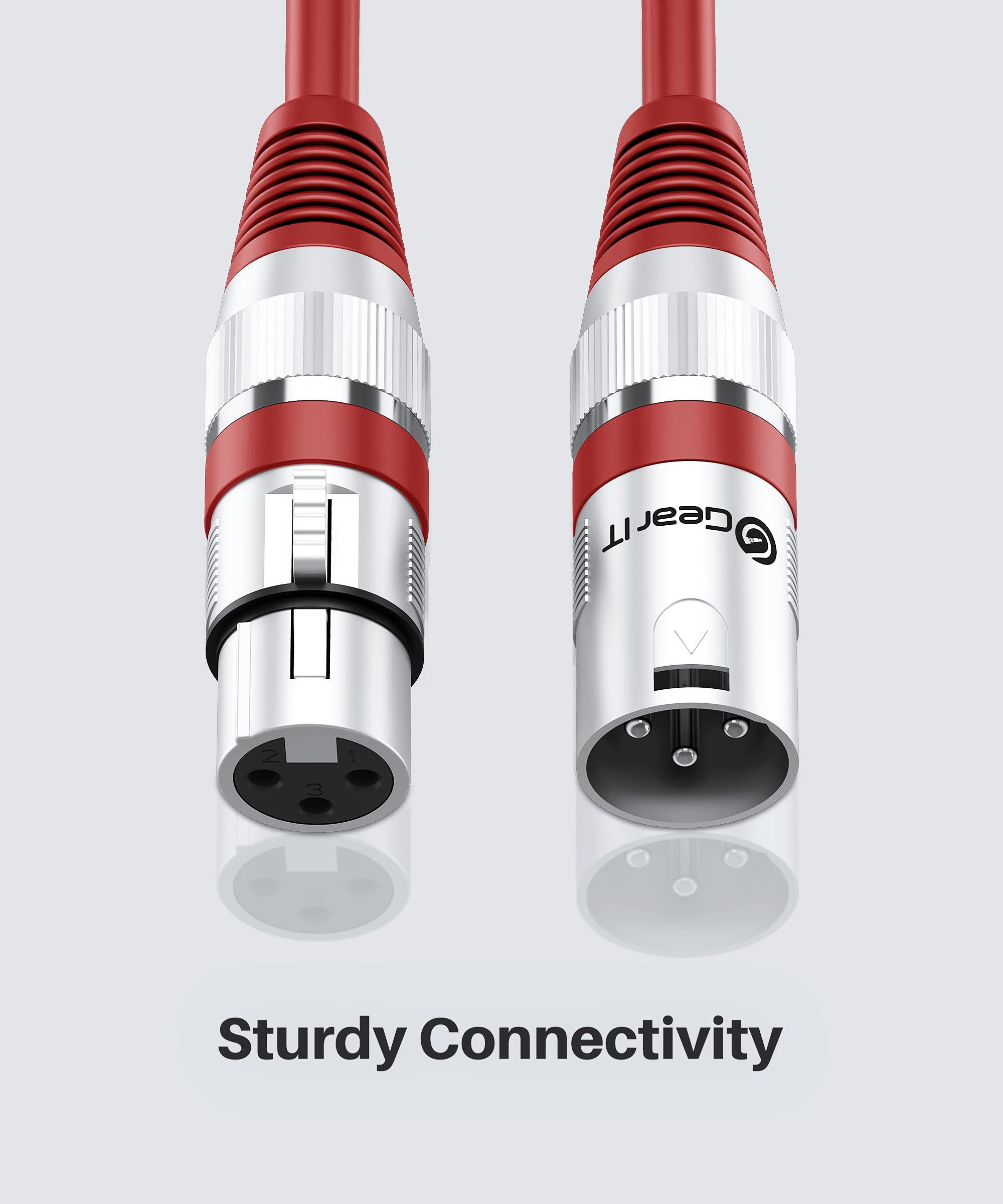 Gearit Xlr To Xlr Microphone Cable (1 Feet, 10 Pack) Xlr Male To Female Mic Cable 3 Pin Balanced Shielded Xlr Cable For Mic Mixe