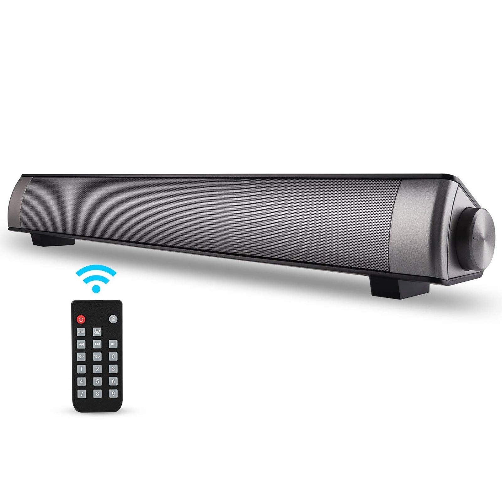 Toproad Sound Bar | Soundbar Wired And Wireless Bluetooth 5.0 Speaker | Built In Mic | For Cell Phone/Tablet/Projector And Suppo