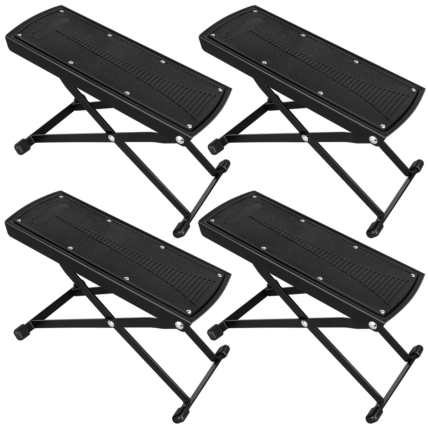 4 Pack Guitar Foot Stool, 6 Position Height Guitar Foot Rest, Adjustable Guitar Rest Step Footstool With Rubber End Caps And Non