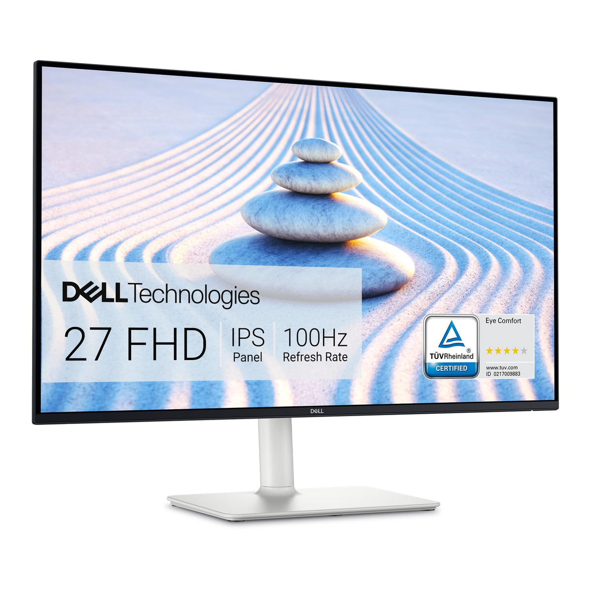 Dell S2725Hs 27 Inch Monitor, Fhd (1920X1080) Display, 100Hz Refresh Rate, 1500:1 Contrast Ratio, Tv Rheinland Eye Comfort 4 Sta