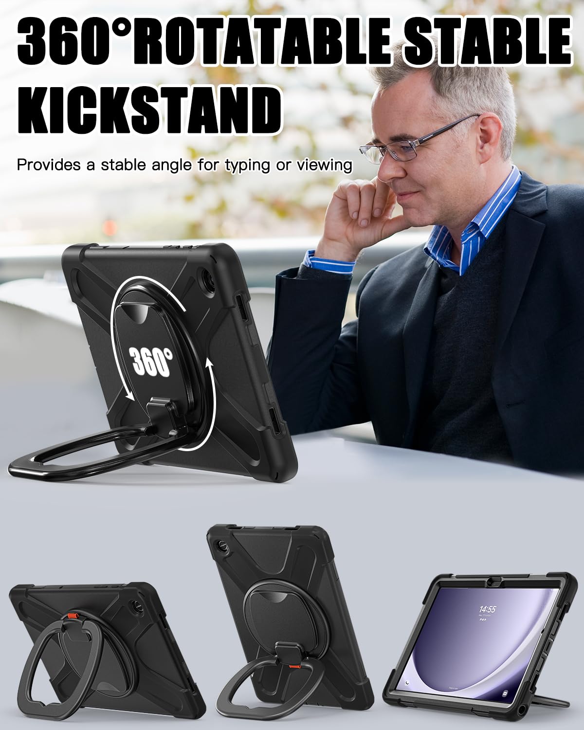 Braecn Case For Samsung Galaxy Tab A9+ Plus 11 Inch 2023 Sm X210/X216/X218, Heavy Duty Drop Proof Case With Screen Protector, Sh