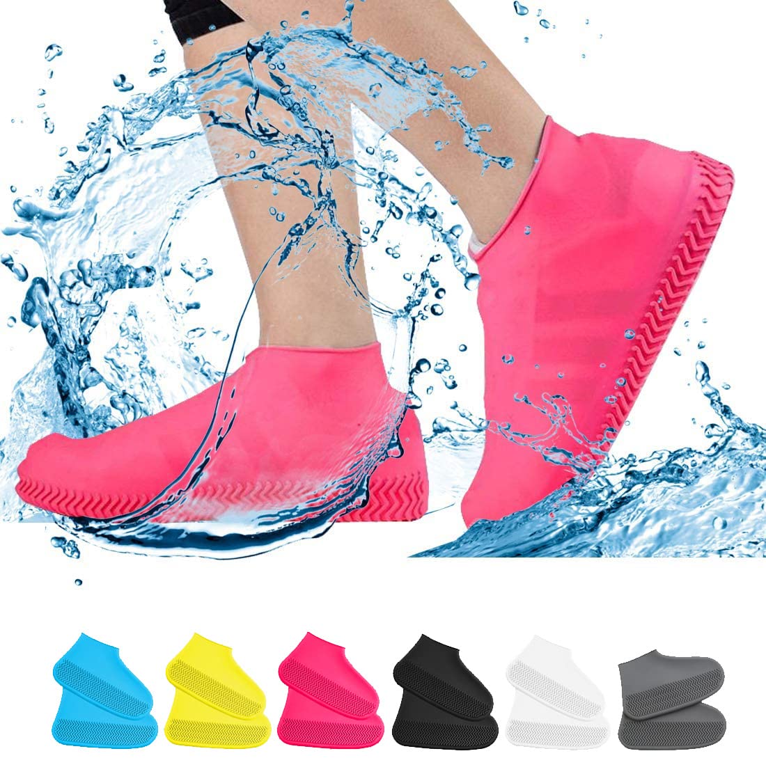 Vboo Waterproof Shoe Covers, Non Slip Water Resistant Overshoes Silicone Rubber Rain Shoe Cover Outdoor Cycling Protectors Apply