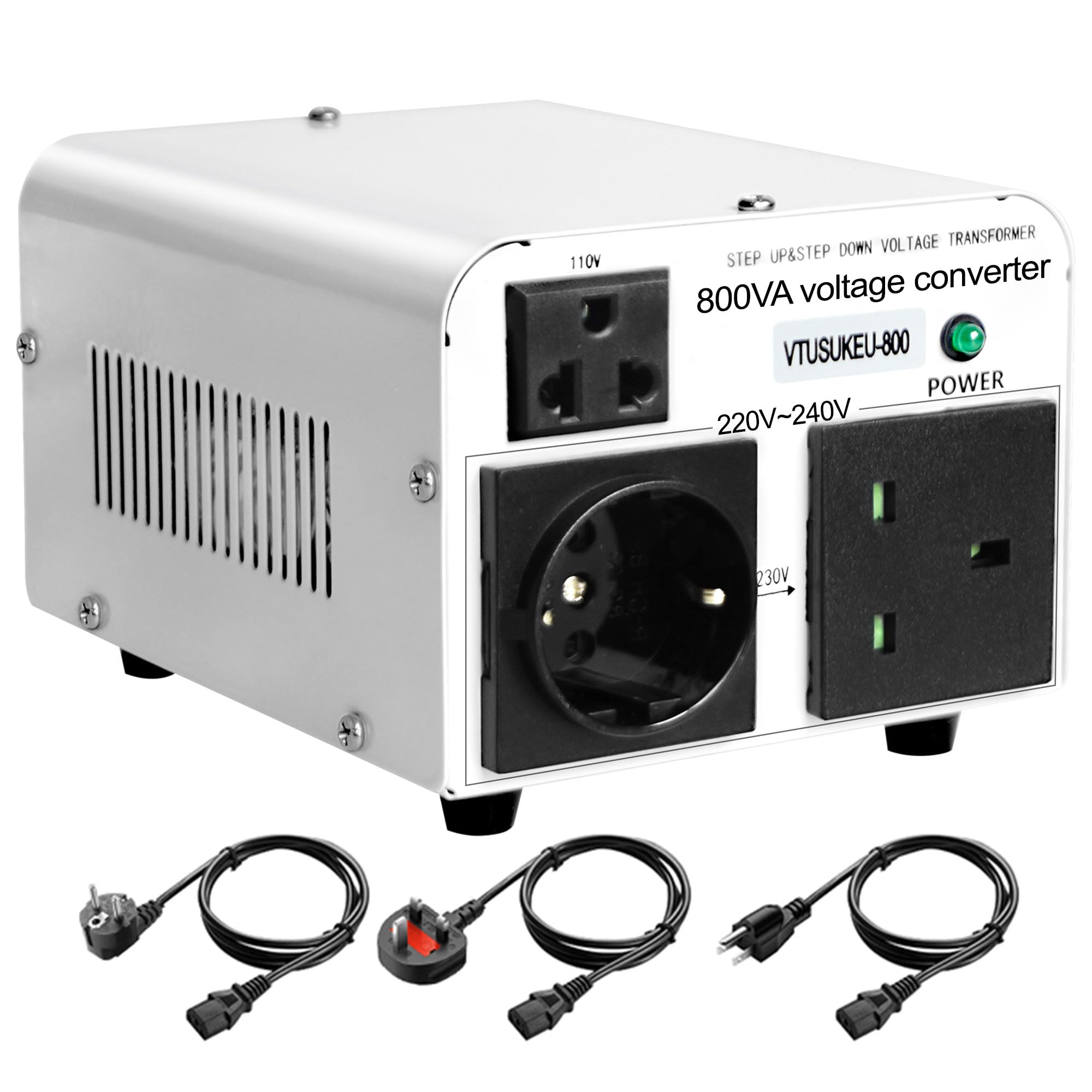 Yinleader 800W Step Up & Step Down Voltage Converter Transformer Convert 110V/120V To 220V/240V Or From 220V/240V To 110V/120V F