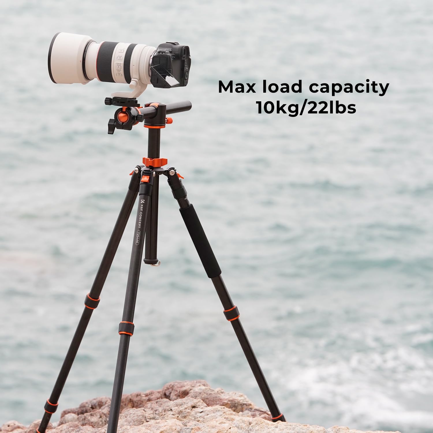 K&F Concept 74 Inch Camera Tripod,Professional Center Axis Horizontal Tripods With Detachable Monopod,360 Degree Ball Head,Quick Release Plate Compatible With Dslr Cameras T254A6+Bh 28L(Sa254T3)