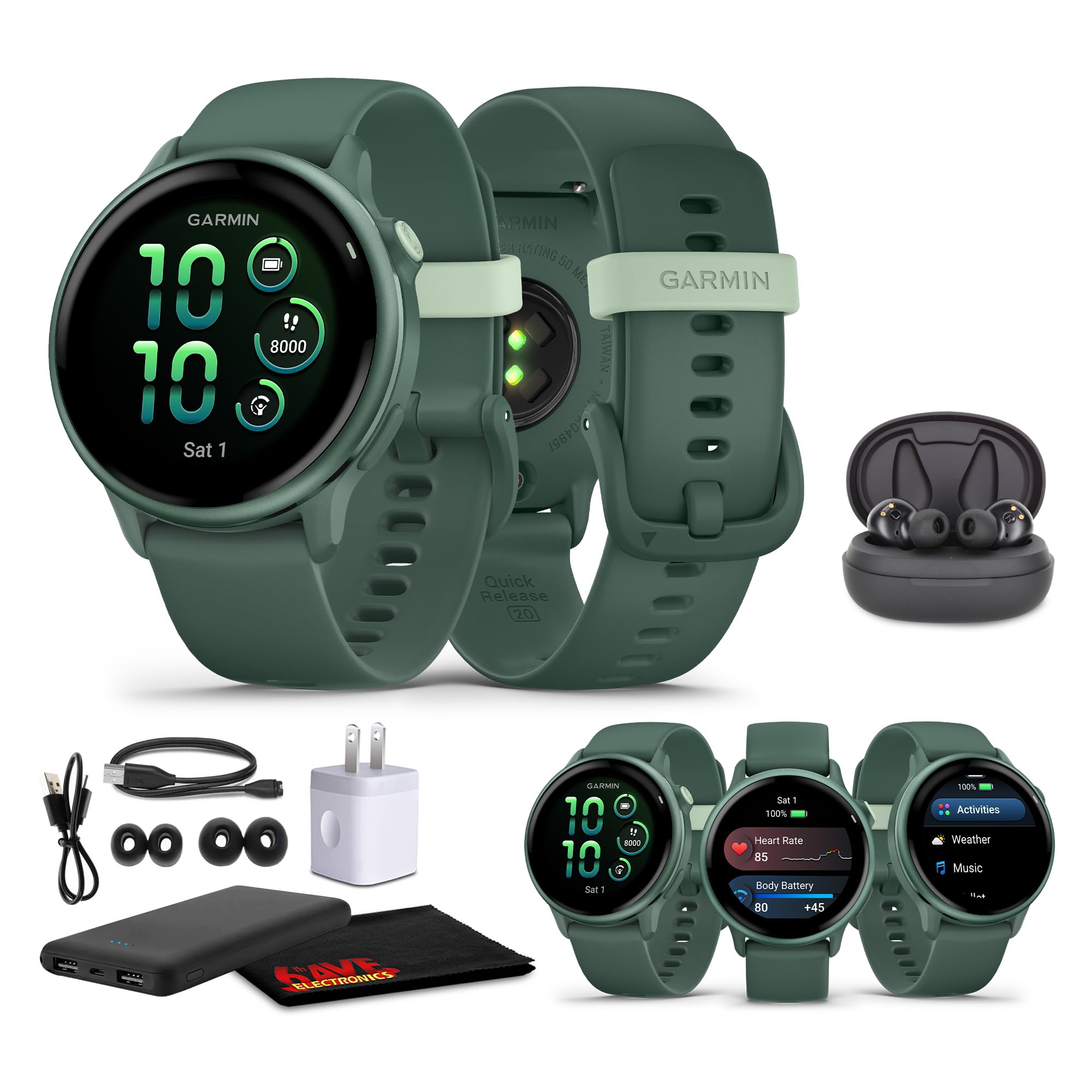 Garmin Vivoactive 6 Smartwatch Metallic Jasper Green With Jasper Green Band Best Fitness Gps Smart-Watch With Amoled Display, 11