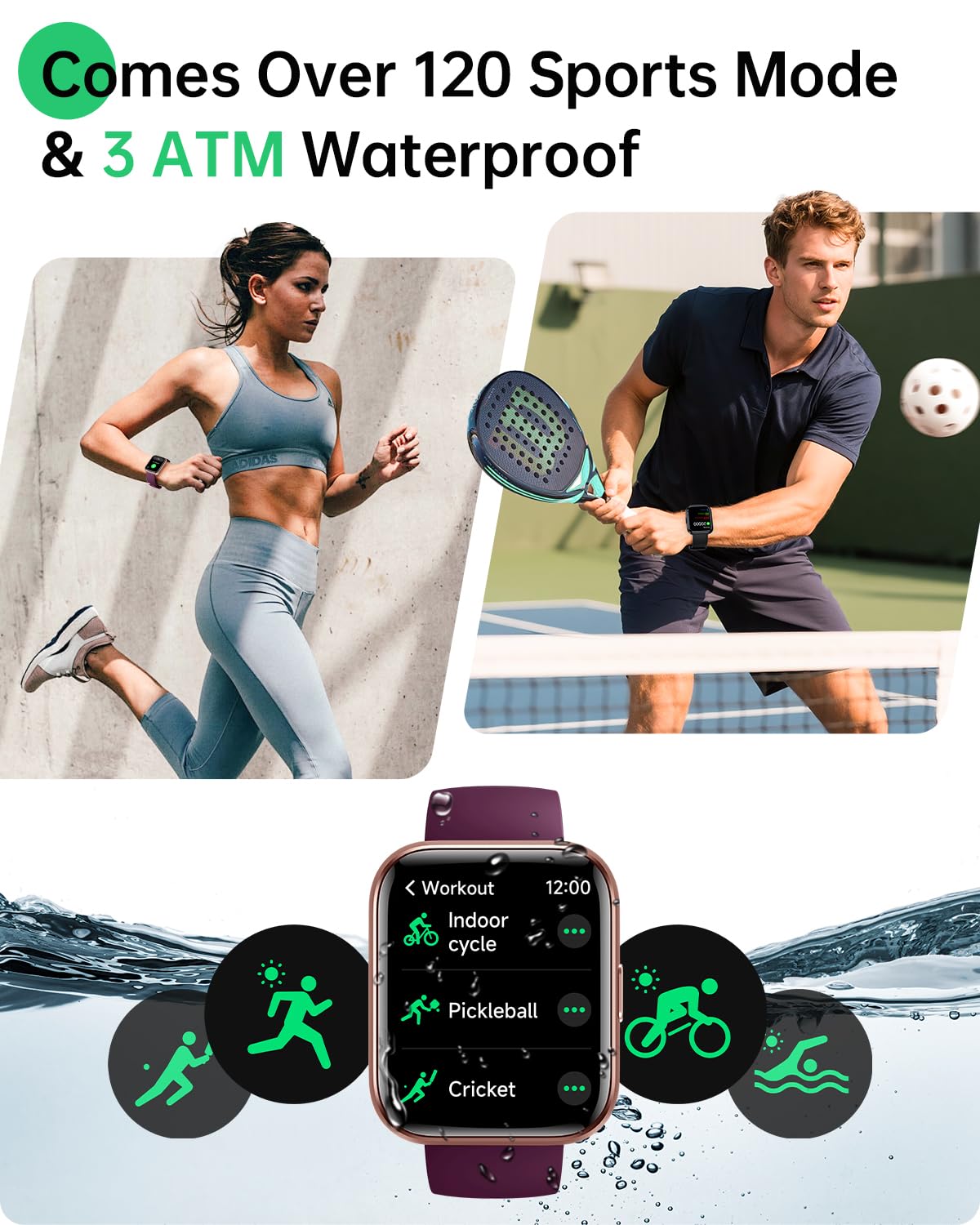 Smart Watches For Women And Men - Smart Watch Compatible For Iphone Android Phone,Alexa,Call & Notification Alerts,Heart Rate &