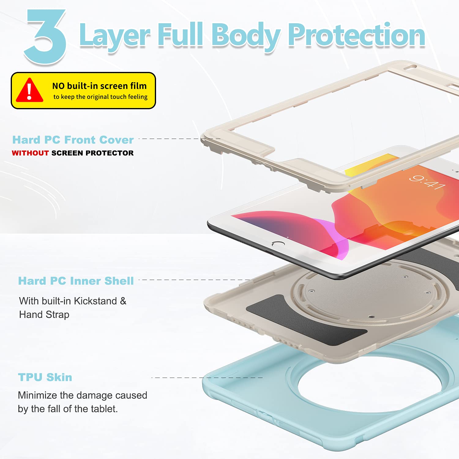 Batyue Ipad Mini 5 Case & Ipad Mini 4 Case;For Ipad Mini 5 (2019) & Ipad Mini 4 (2015);Protective Rugged Case With Pencil Holder