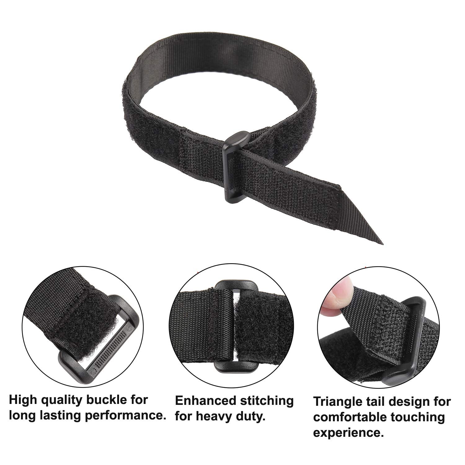 Ayaport Cinch Straps 1'' X 12'' 8Pack, Sturdy & Reusable Hook And Loop Covered With Nylon Webbing Securing Buckle Straps For All