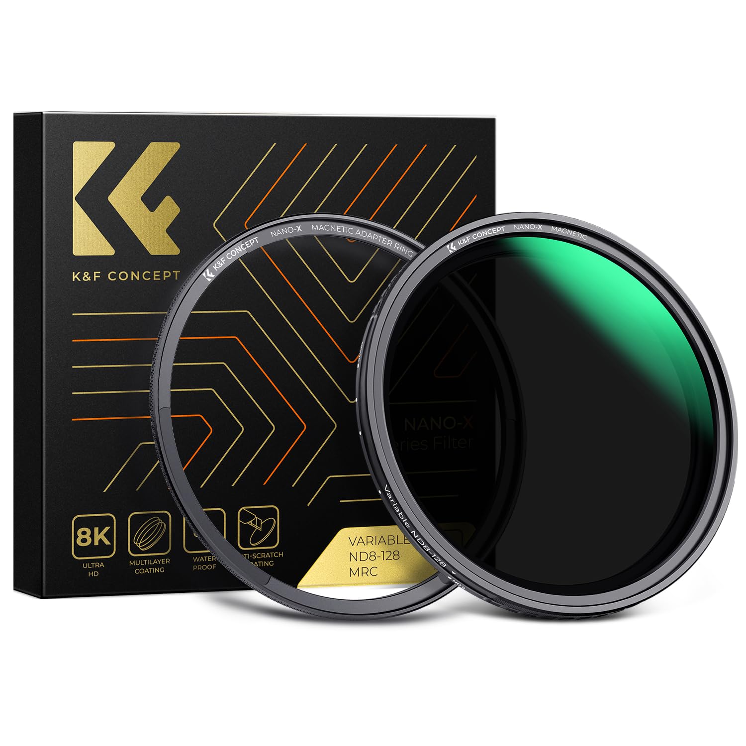 K&F Concept 58Mm Magnetic Variable Nd Lens Filter Nd8 Nd128 (3 7 Stops) + Magnetic Filter Basic Ring Kit, Adjustable Neutral Den