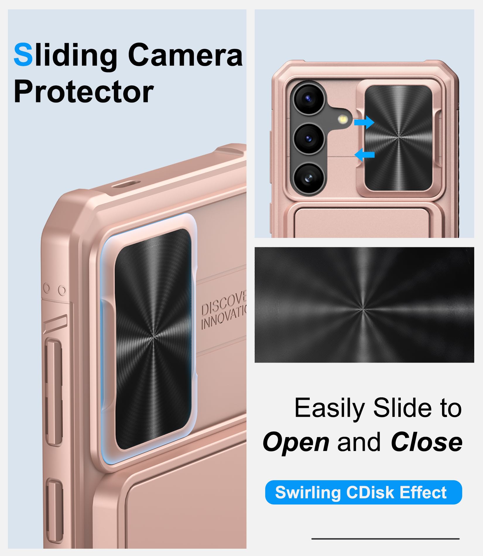 Bxyjy For Samsung Galaxy S24 Case Wallet, Built In Card Holder (4 5 Cards) & Slide Camera Protector & Kickstand, Military Grade