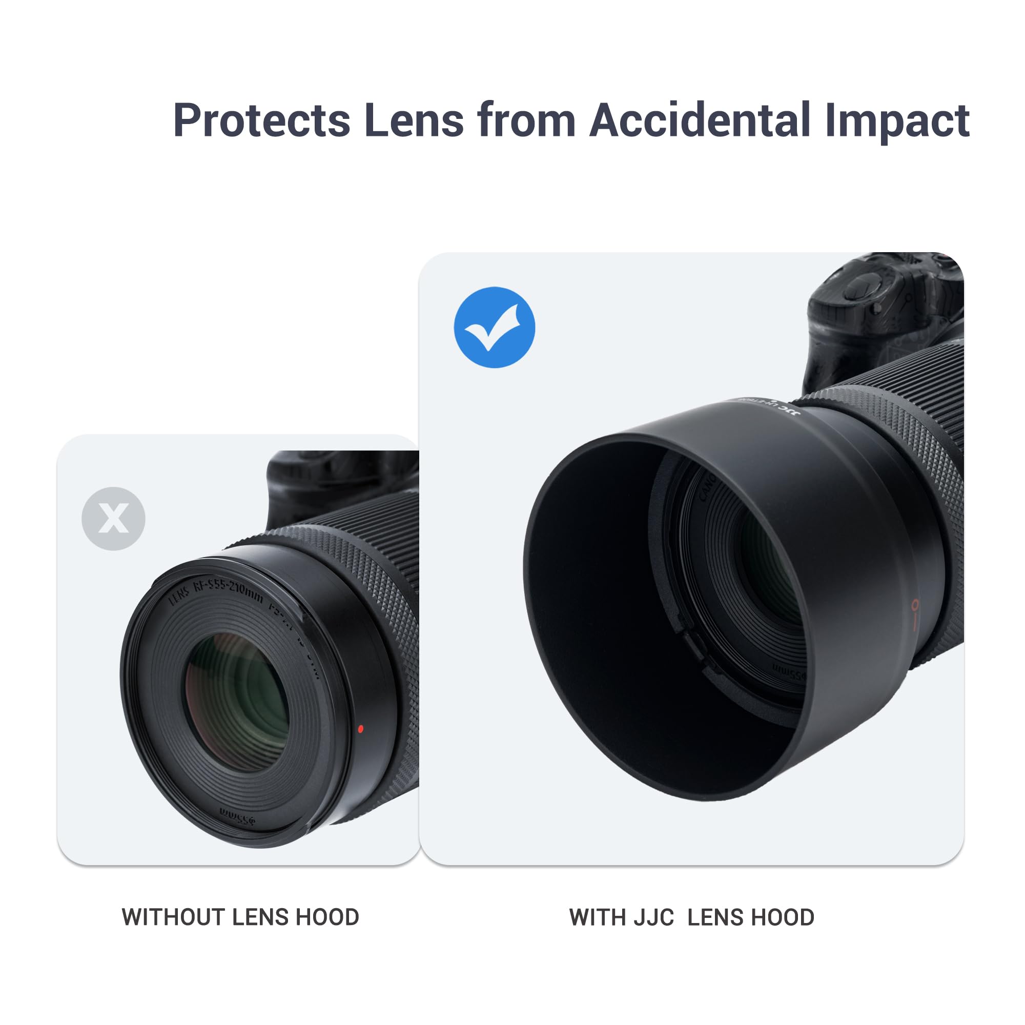 (1+1) Lens Hood For Canon R50 R100 Dual Lens Kit (Rf S 18 45Mm F4.5 6.3 Is Stm And Rf S 55 210Mm F5 7.1 Is Stm) Replaces Et 60B