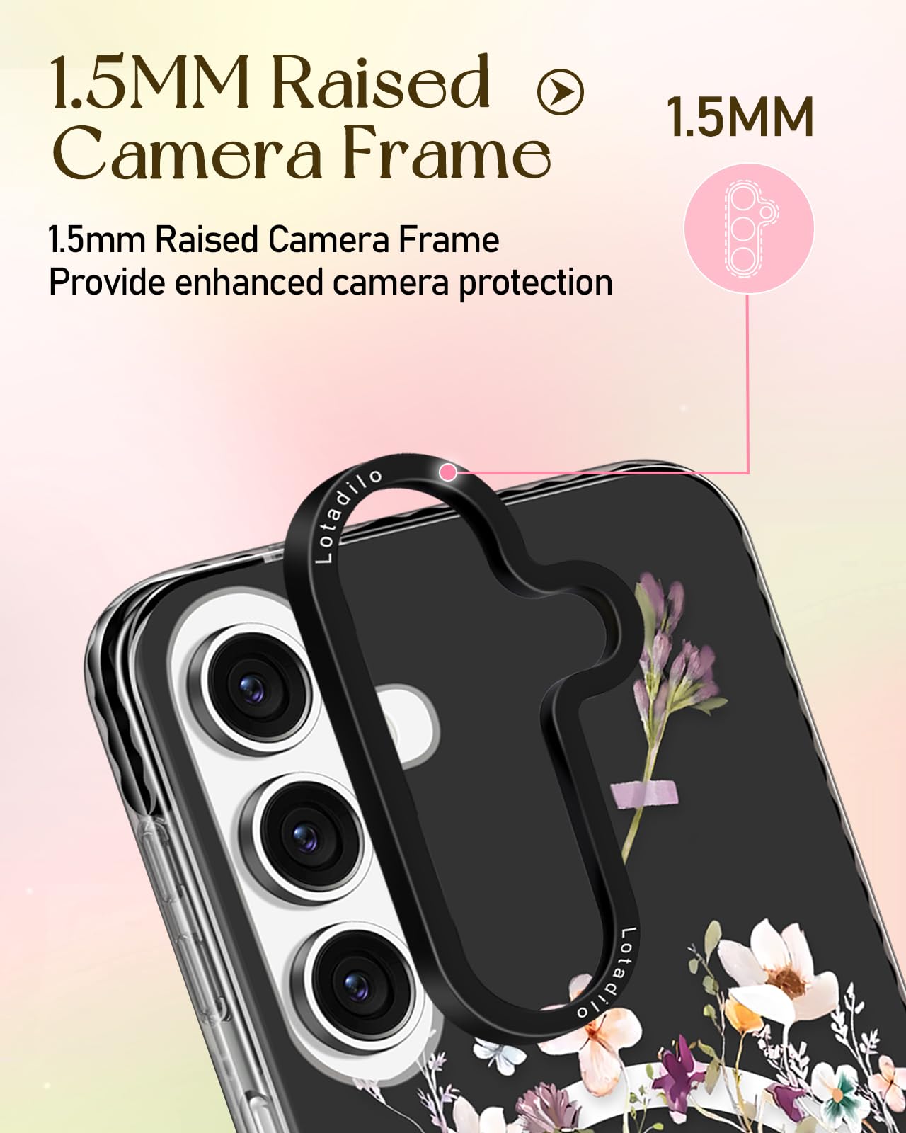 Lotadilo For Samsung Galaxy A15 5G Case For Women - Girls Cute Design Compatible With Magsafe Magnetic Ring Holder Stand Foral F
