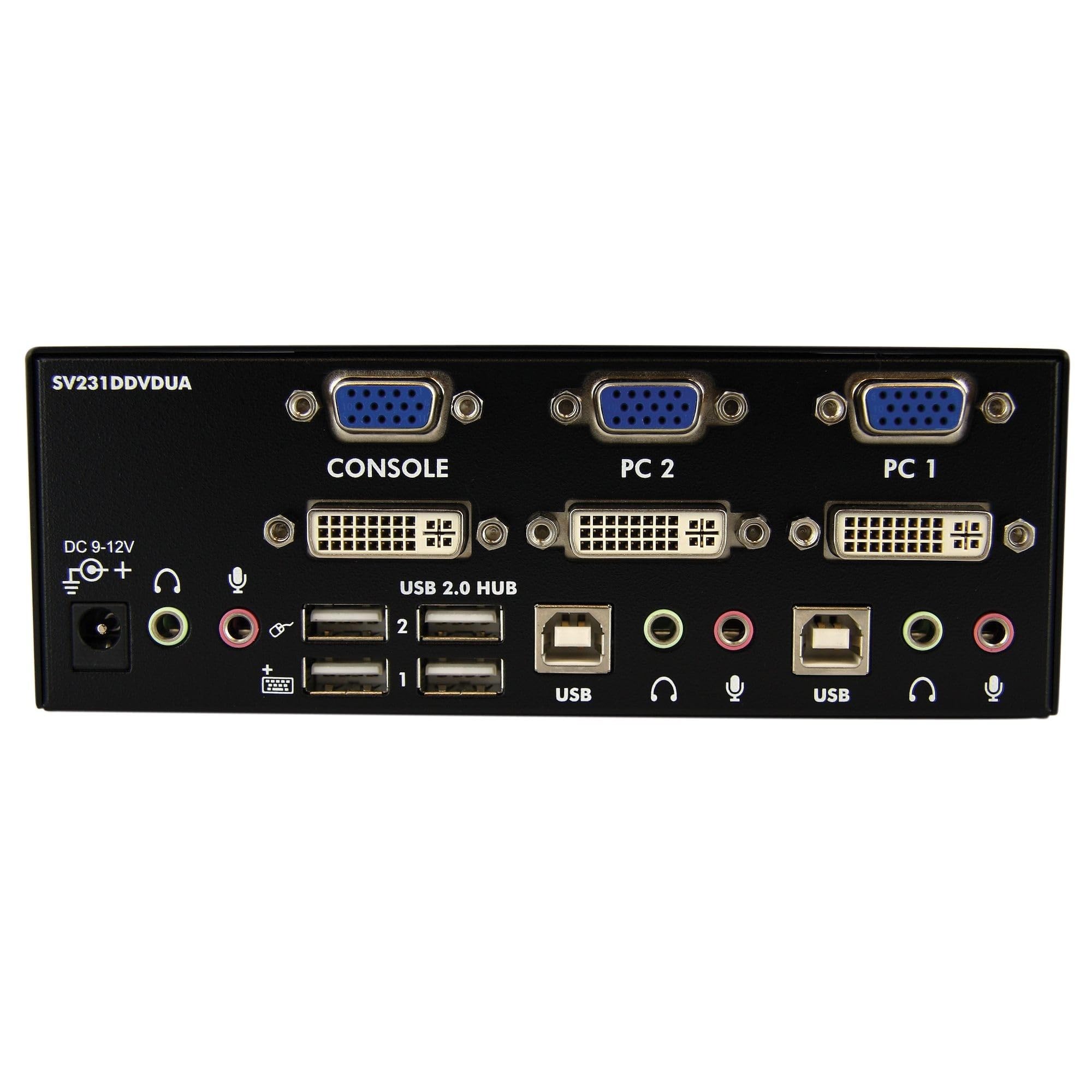 2 Port Dvi Vga Dual Monitor Kvm Switch
