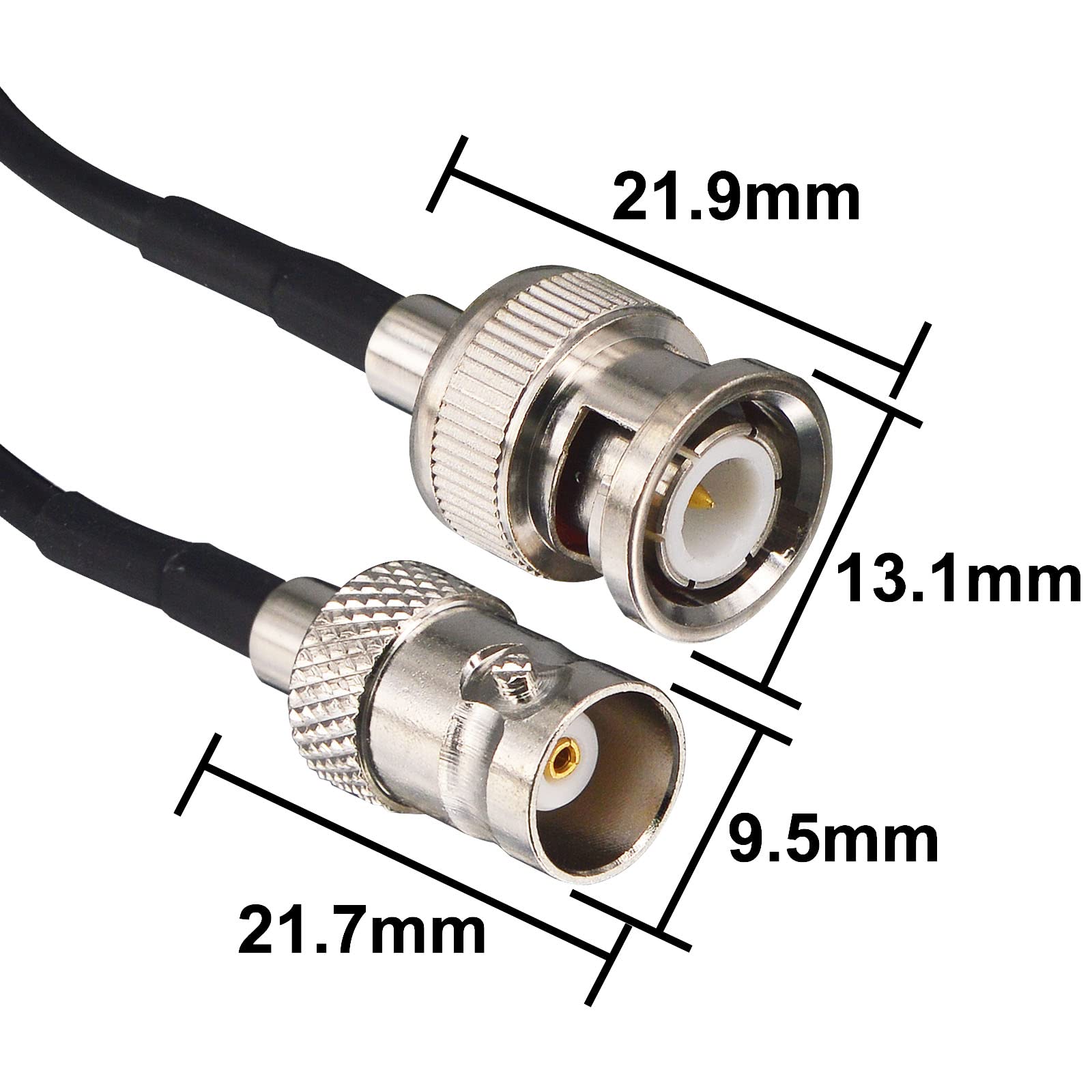 Yotenko Bnc Jumper Cable 3Ft Bnc Male To Bnc Female Extension Cable 50 Ohm Sdi Cable Cctv Extension Coaxial Line Cable Rg174 For