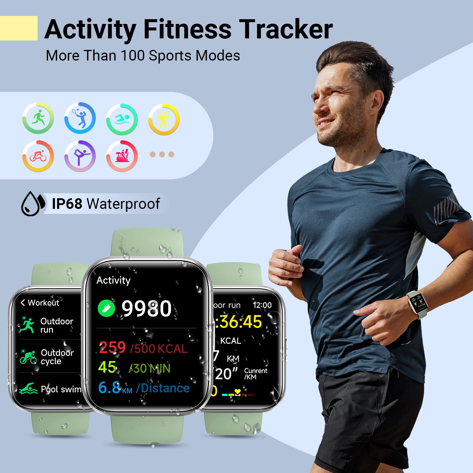 Quican Smart Watches For Women/Men, Smart Watch For Android Phones & Iphone, Fitness Watches For Women With Alexa, Call & Notifi