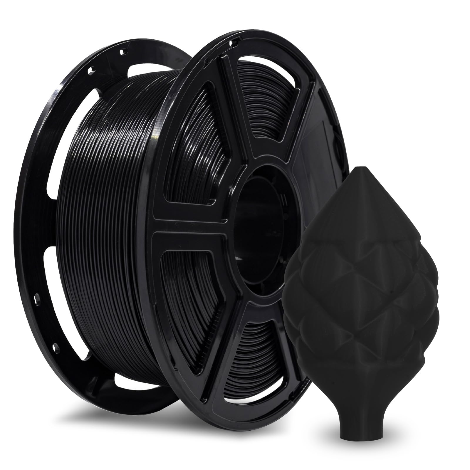 FLASHFORGE ABS Pro Filament 1.75mm Black, 3D Printer Filament 1kg (2.2lbs) Spool-Dimensional Accuracy +/- 0.02mm, Hot Deformatio