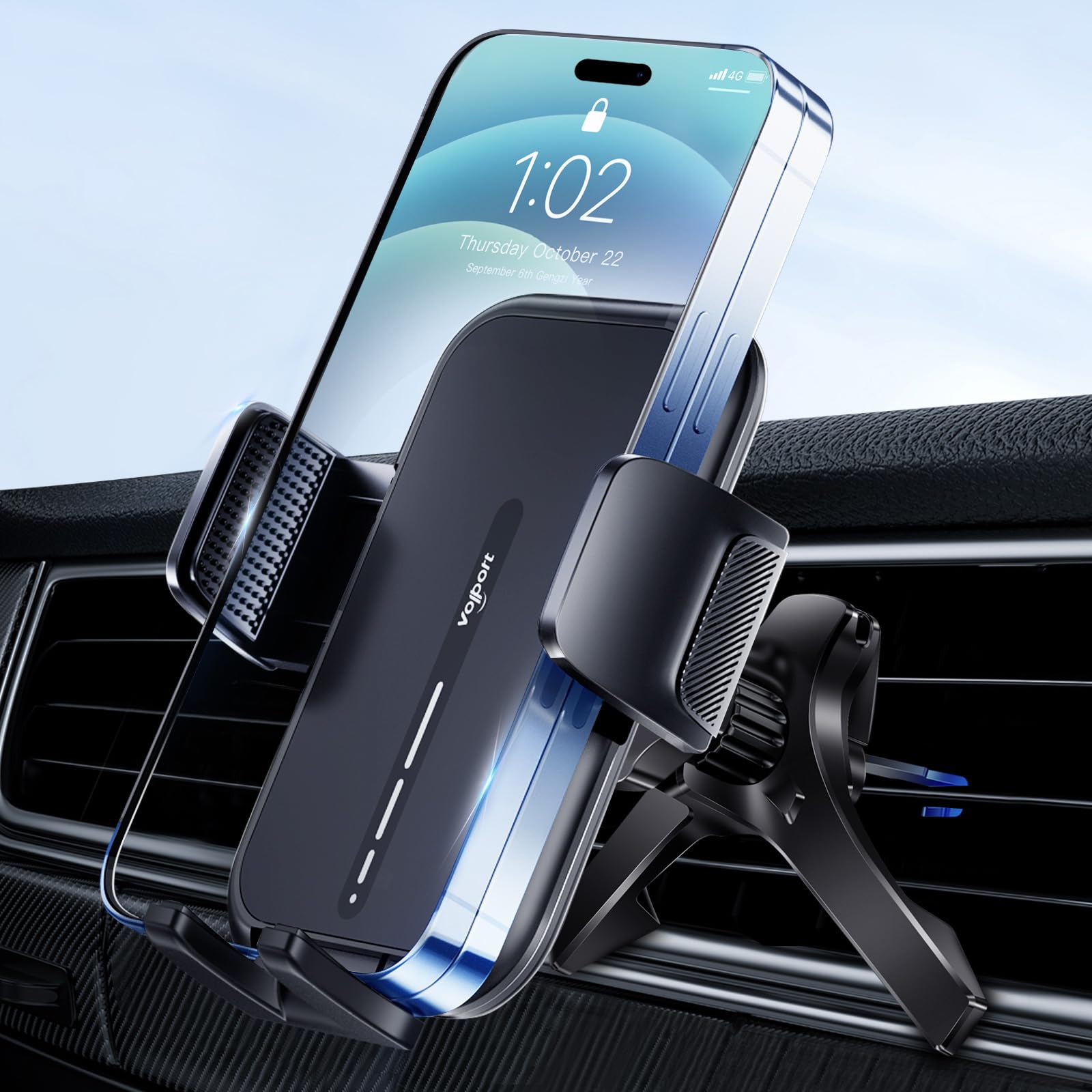 Vent Phone Mount For Car, Hands Free Air Vent Clip Cellphone Holder With Deep Wide Clamp, Universal Automobile Cradle Fit For Me