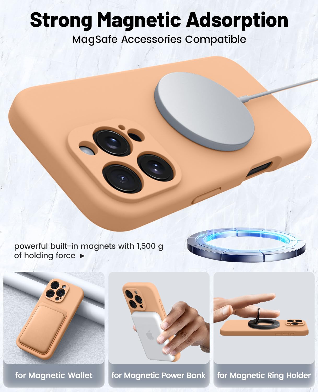 Otofly Compatible With Iphone 16 Pro Case, Compatible With Magsafe, Shockproof Magnetic Silicone Case For Iphone 16 Pro,[Militar
