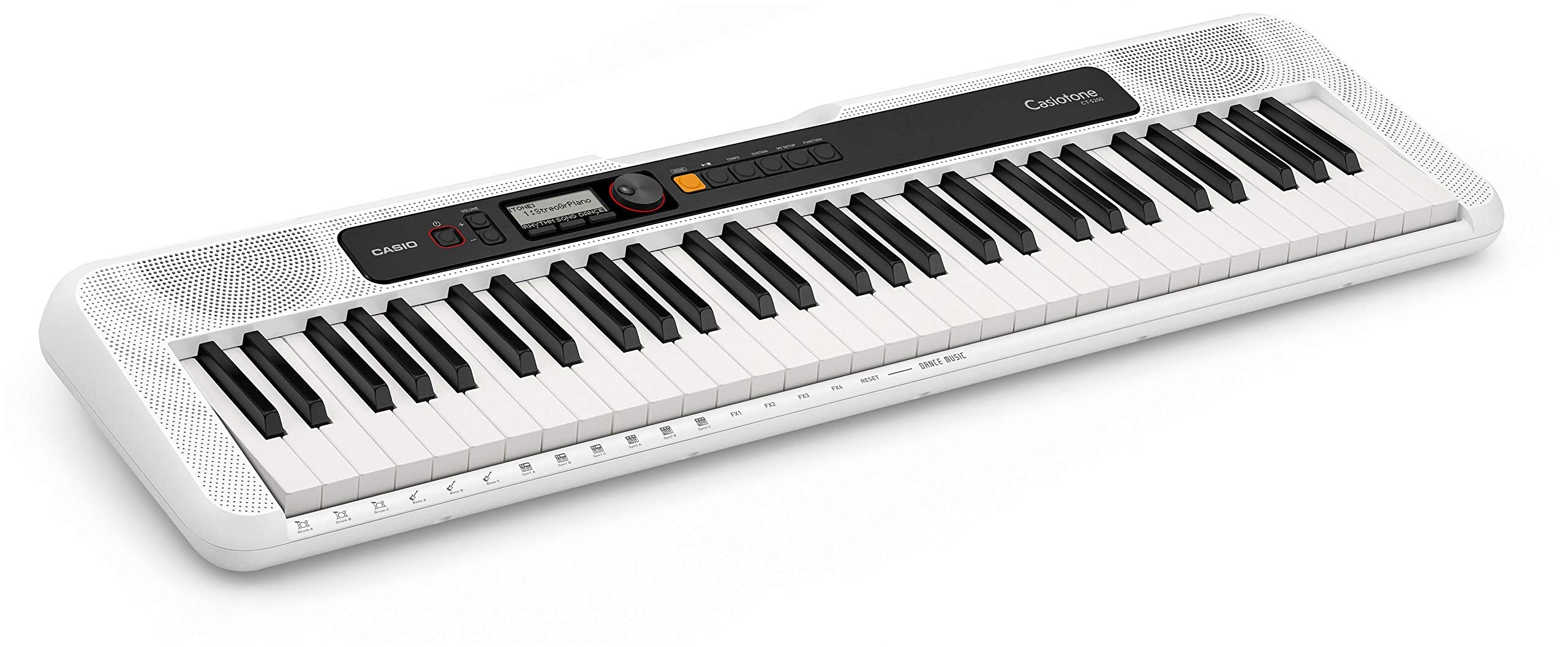 Casio Casiotone Ct S200 61 Key Portable Keyboard   White Bundle With Adjustable Stand, Bench, Headphones, Sustain Pedal, Piano B
