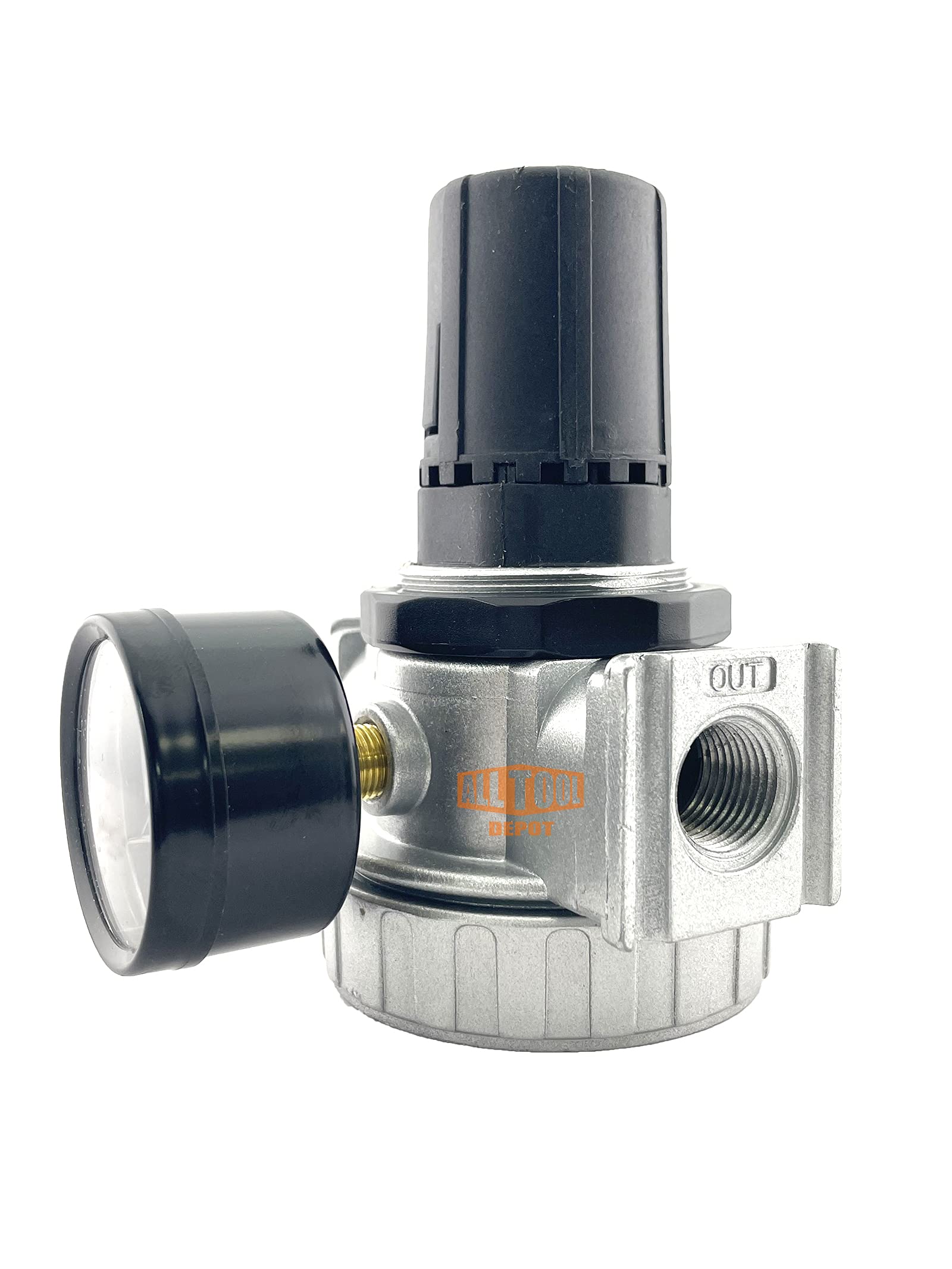 3/8    Npt Mid Flow In Line Compressed Air Pressure Regulator For Air Compressor, 7 To 150 Psi Adjustable