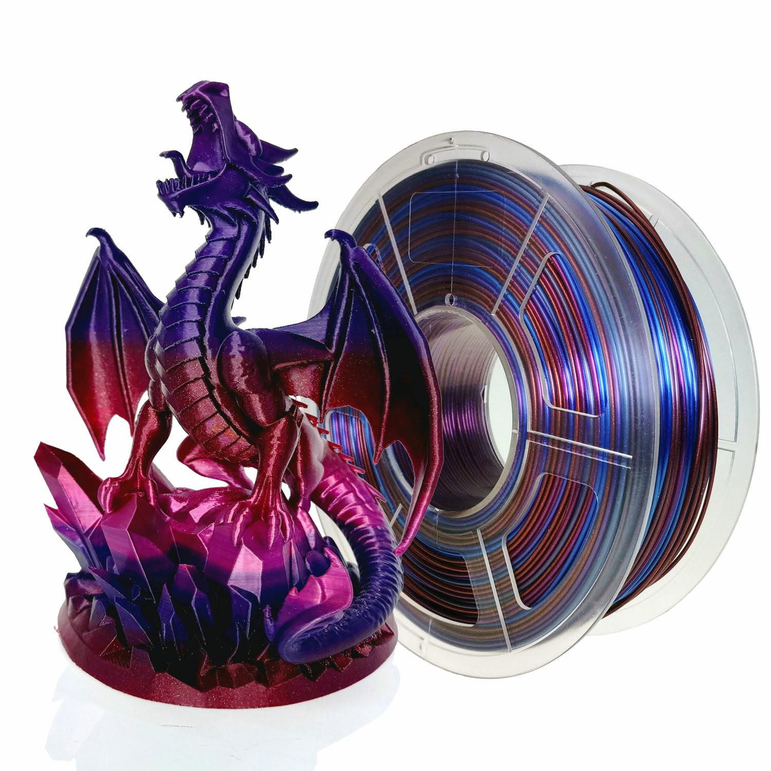 Stronghero3D Pla 3D Printer Filament 1.75Mm, Galaxy Red,Silk Blue, Silk Purple,Net Weight 1Kg