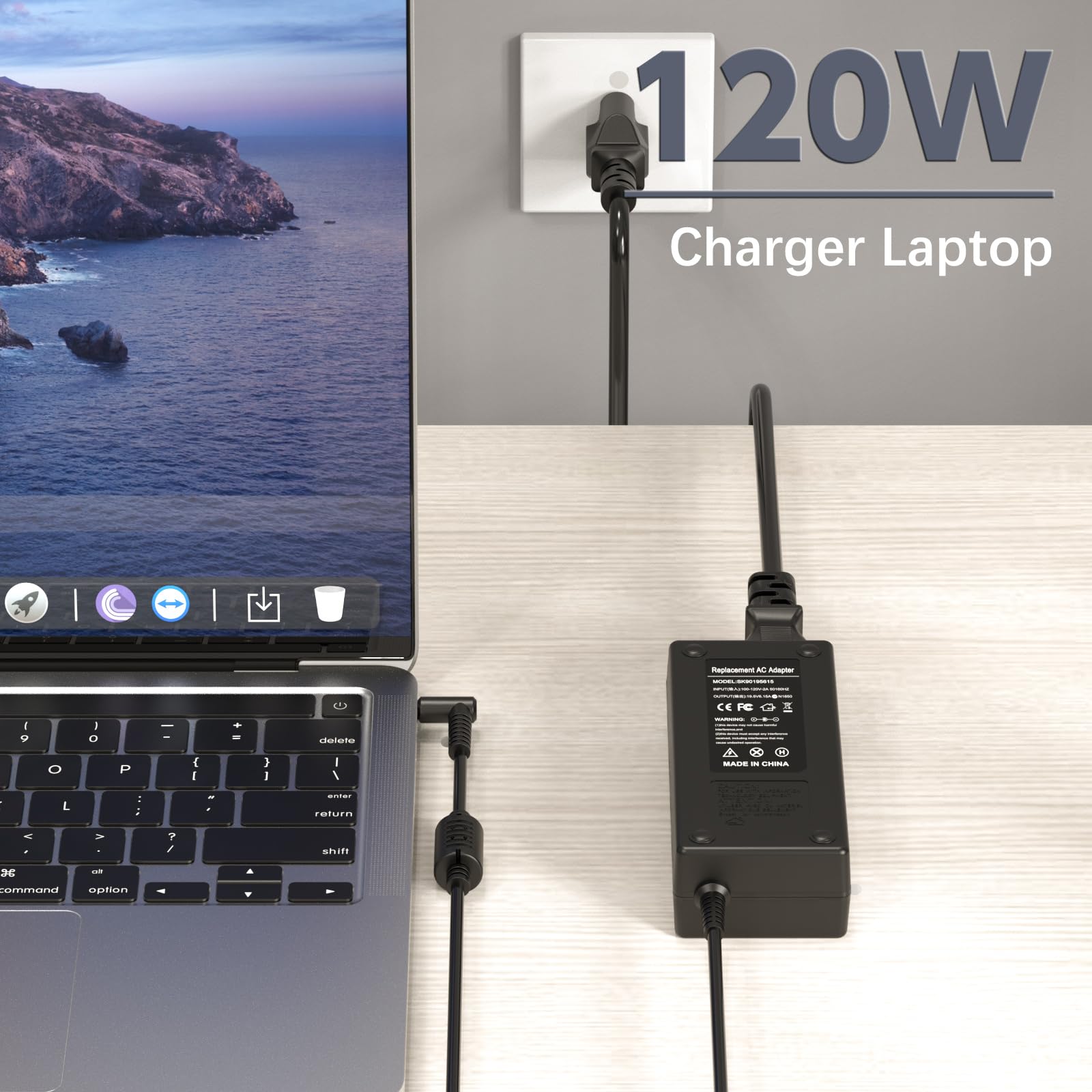 120W Hp Laptop Charger For Hp Usb-C Dock G5 5Tw10Aa, 5Tw10Ut, 5Tw10Aa#Abb, 5Tw10Ut#Aba; Usb-C/A Universal Dock G2 5Tw13Aa; Envy
