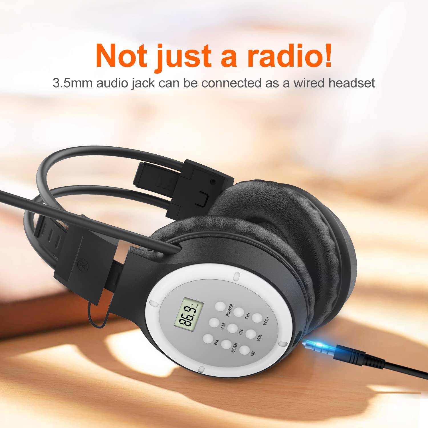 Umutoo Am Fm Radio Headphones, Personal Portable Radio Headset Am/Fm Digital With Best Reception For Jogging, Mowing, Cycling, M