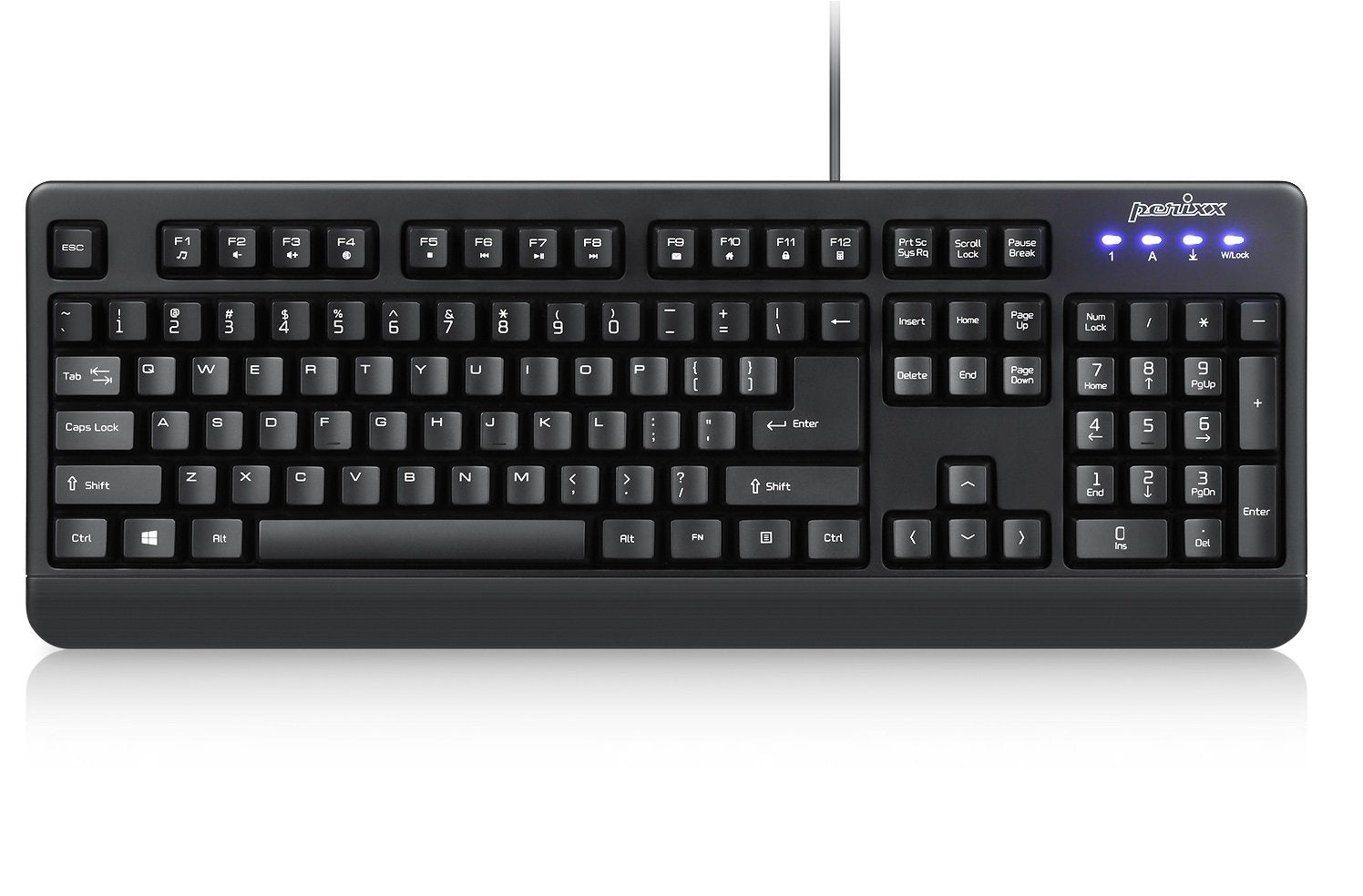 Perixx Periboard 517 Wired Washable Usb Keyboard, Certified With Ip 65 Level, Black, Us English Layout