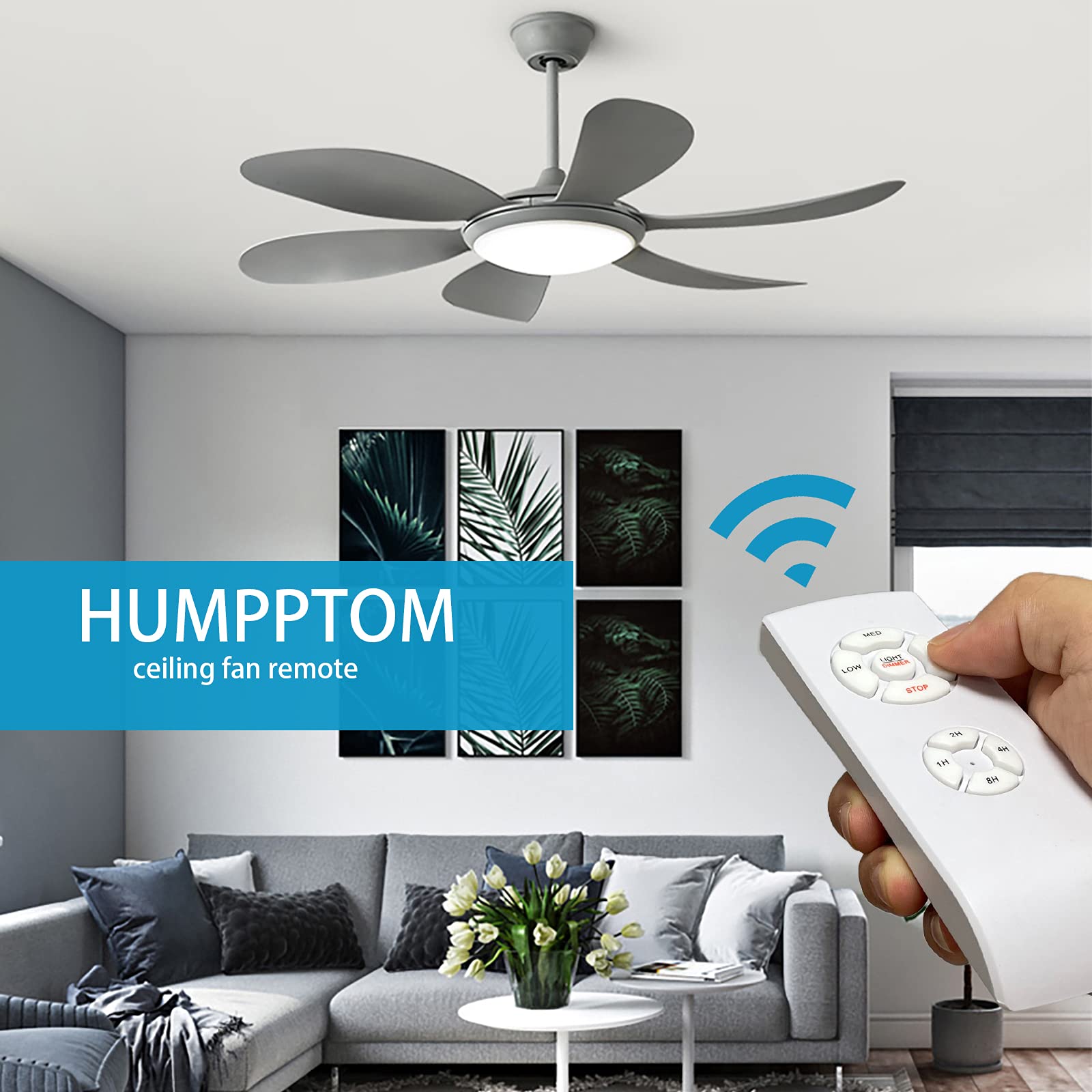 Humpptom 2 Pack Fan Remote Control Kit, Small Size Receiver Ceiling Fan Remote Control Control For Hunter/Harbor Breeze/Westingh