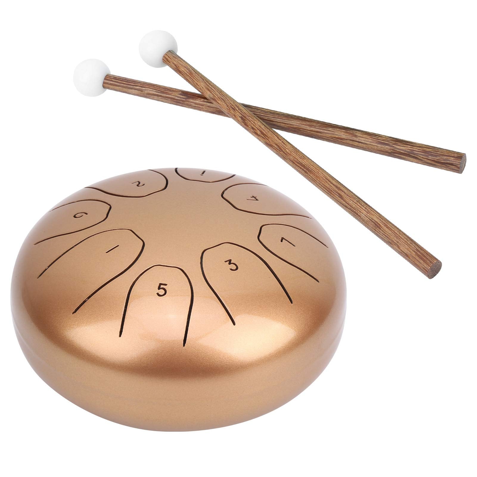 Steel Tongue Drum, Portable Firm Exquisite Pure Ethereal Drum, For Unzip Drum(Gold)