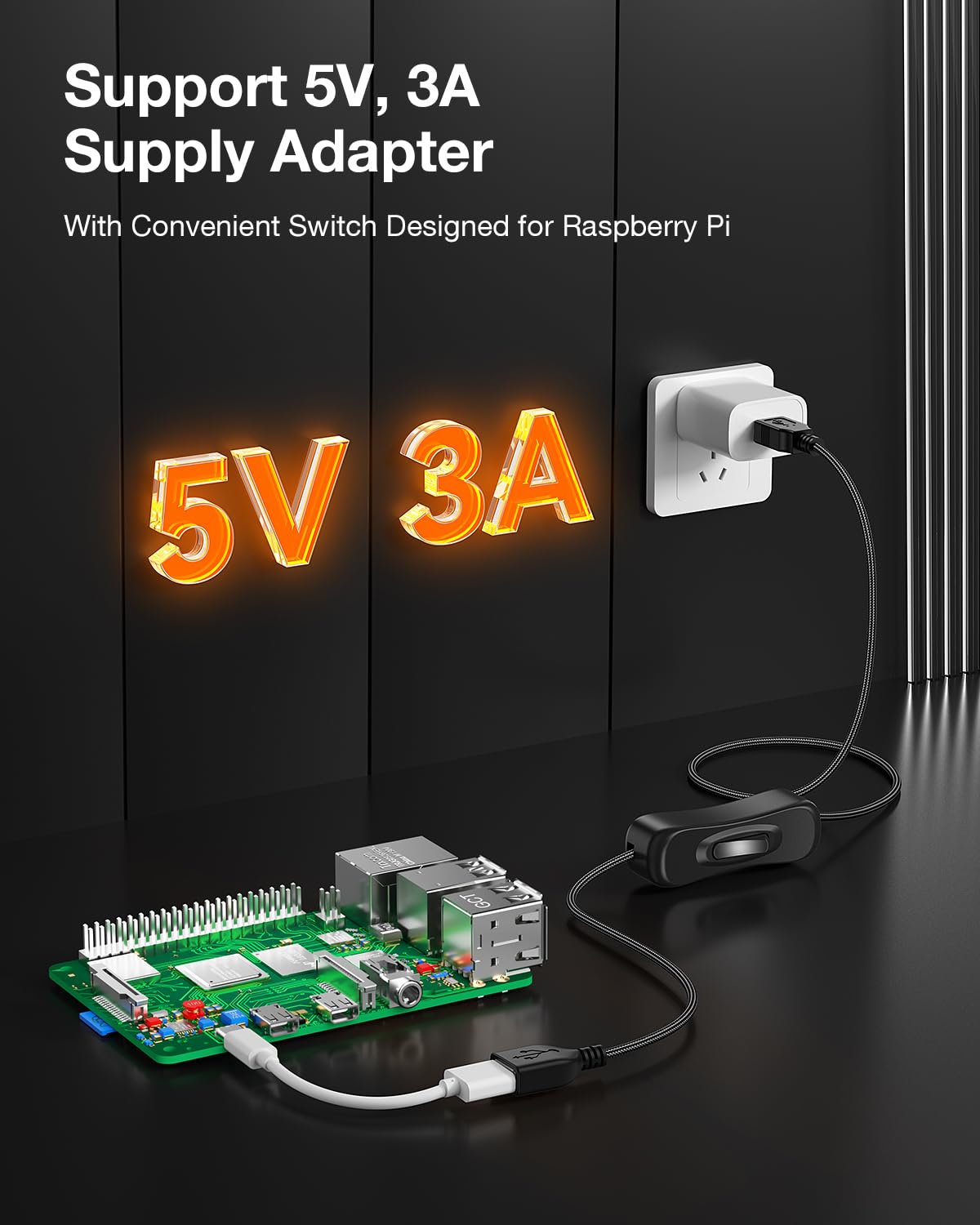 Andtobo Usb Switch Extension Cable, (Upgraded Data + Power) Usb Extension Cord With On/Off Power Switch Cable For Led Strips, Ios System, Etc  3.3 Ftp