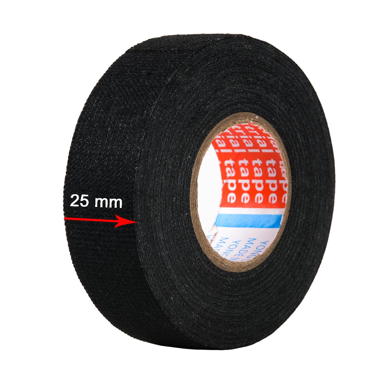 Zzjmch 4 Rolls Black Wire Harness Cloth Tape, Speaker Wiring Harness Cloth Tape, For Automobile Electrical Wire Harnessing Noise Dampening Heat Proof (Width: 25Mm, Length: 50Ft)