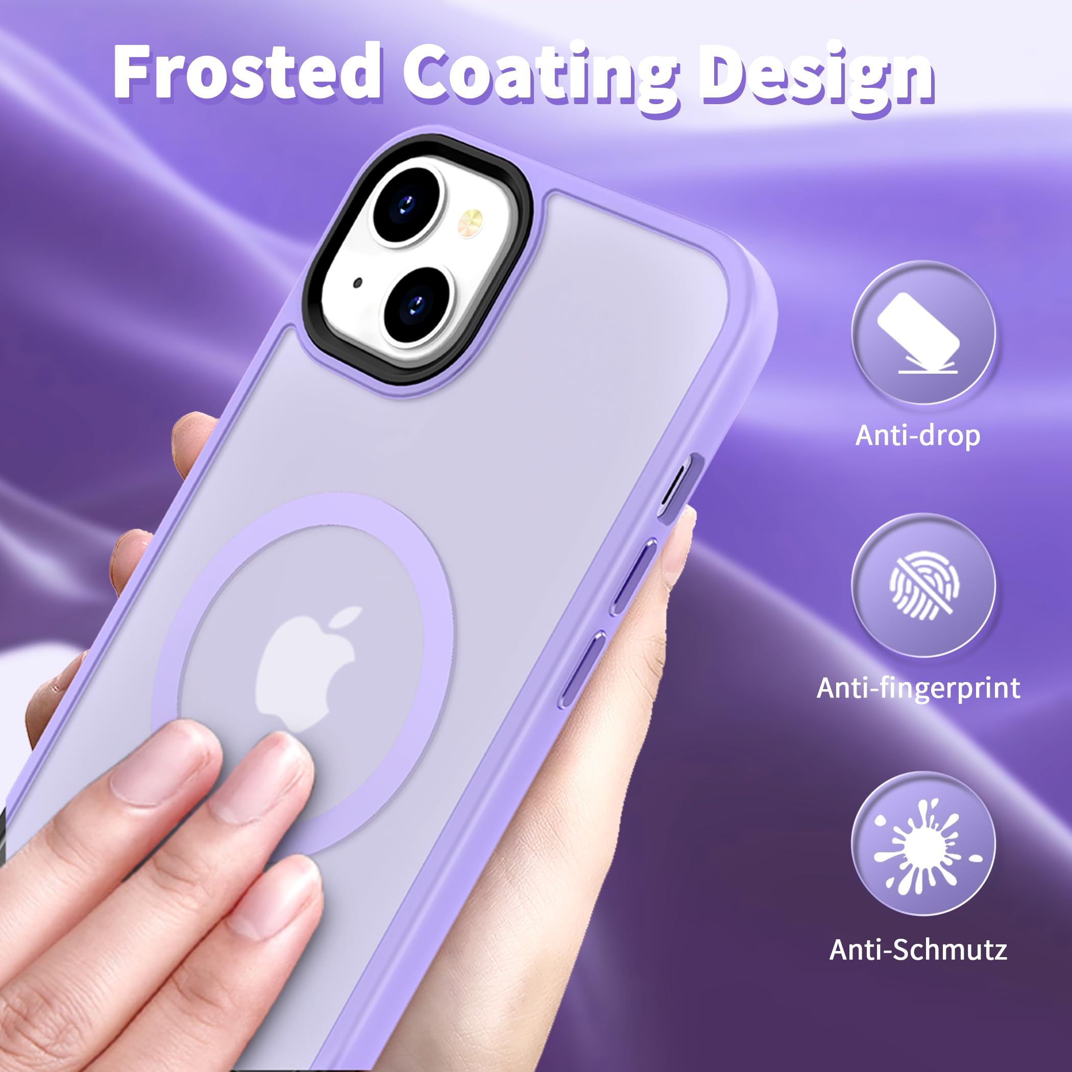 Cacoe Magnetic Case For Iphone 13 & Iphone 14 6.1 Inch Compatible With Magsafe & Magnetic Car Phone Mount,Anti Fingerprint Tpu T