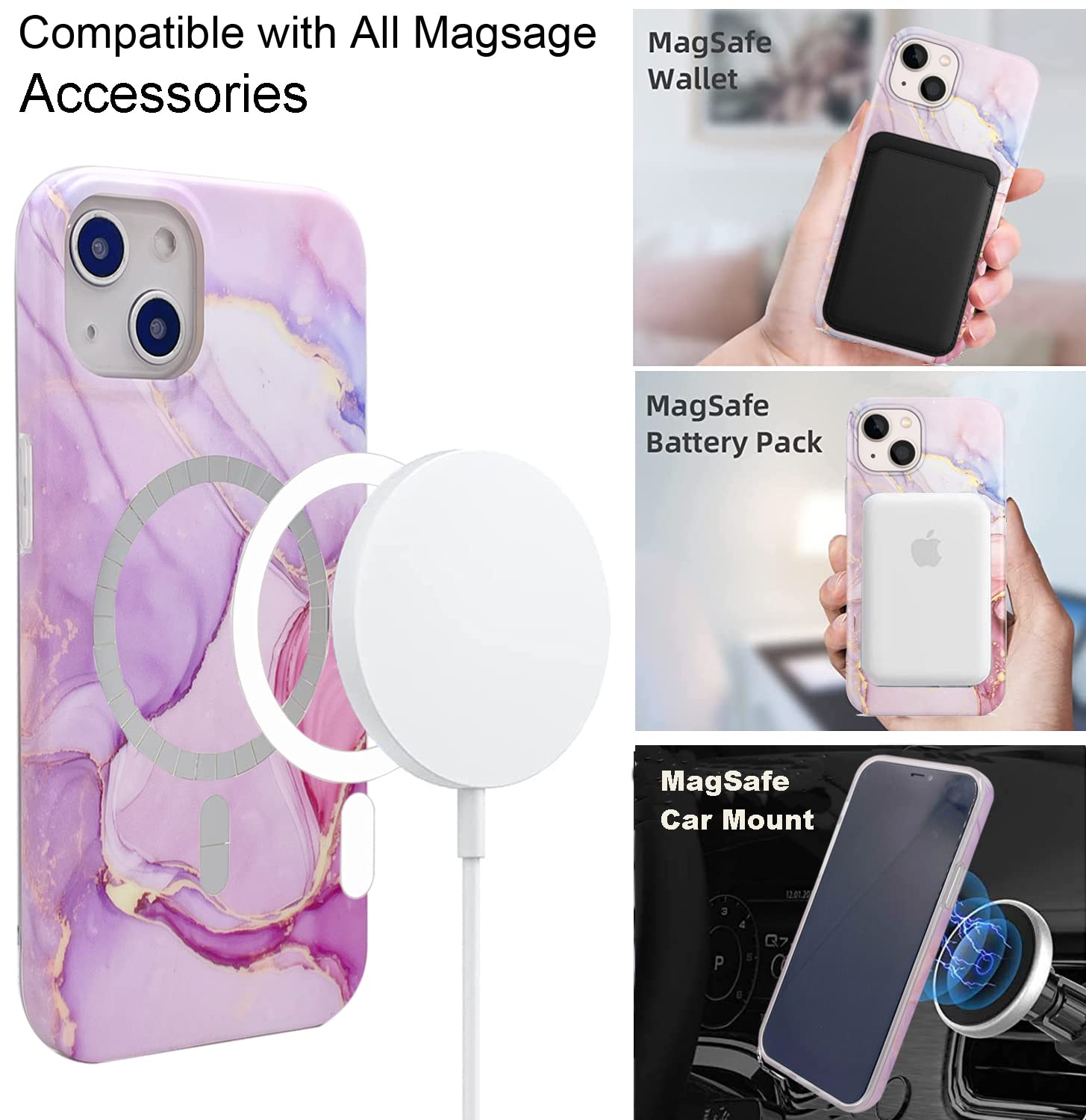 Magnetic Case For Iphone 13 Mini Compatible With Magsafe Charging Soft Tpu Bumper Slim Shockproof Protective Cute Cover For Ipho