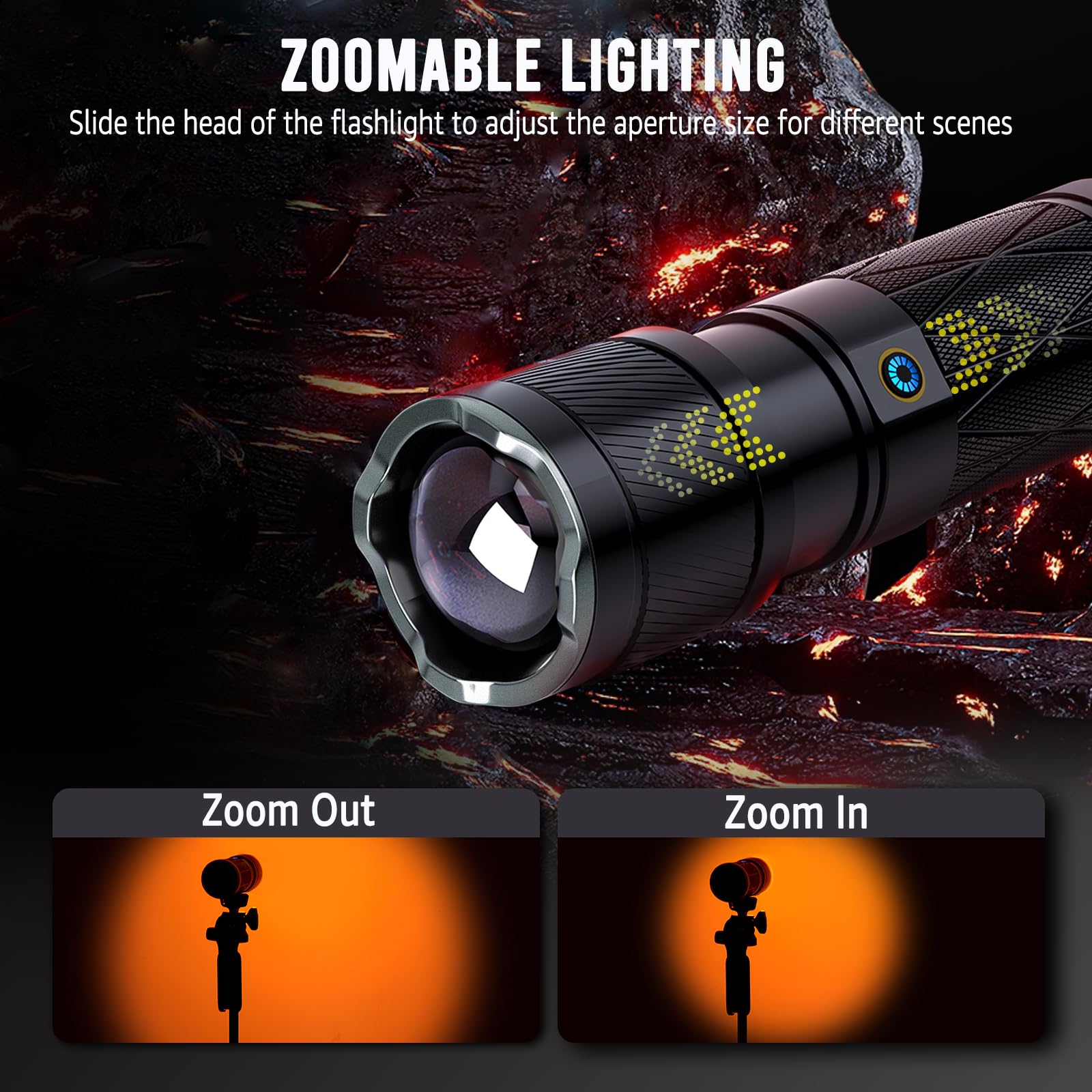 Niceveedi Handheld Photography Lighting With 4 Color Modes, Photography Flashlight With 6000Mah Rechargeable Battery&Diffusion,