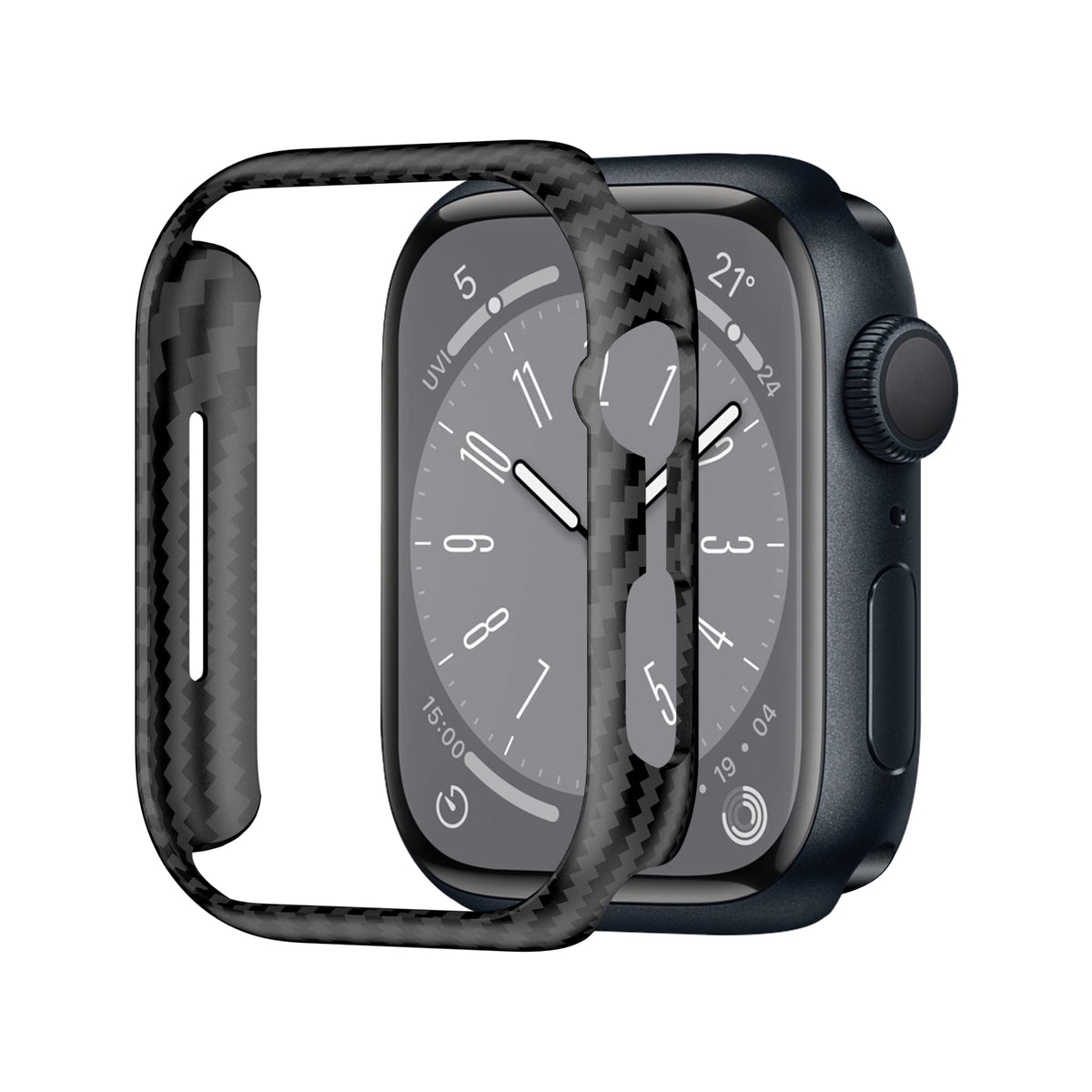 Iiteeology Compatible With Apple Watch 45Mm Carbon Fiber Case, Genuine Aramid Fiber