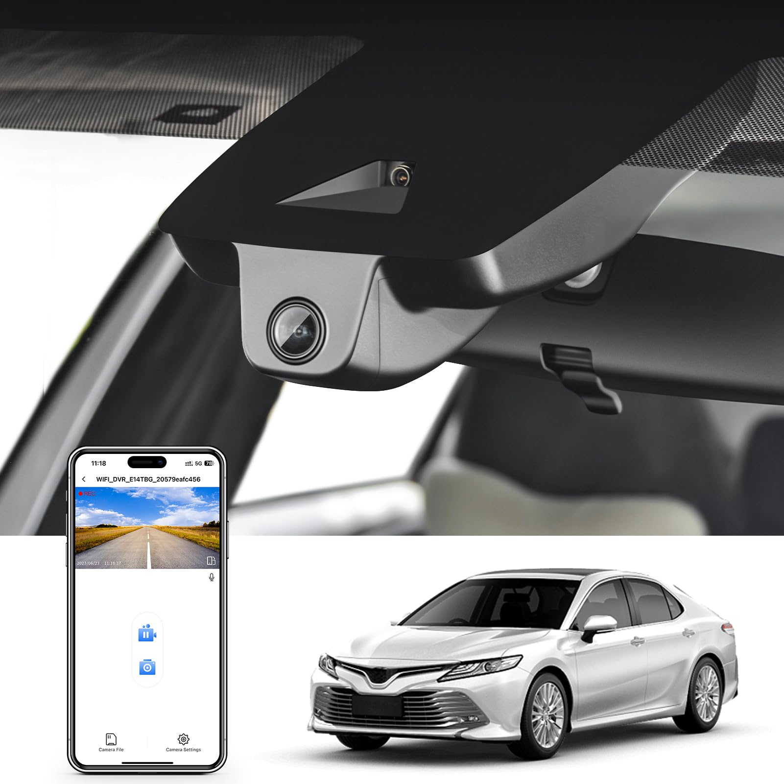 Mangoal 4K Dash Cam Fit For Toyota Camry & Camry Hybrid 2021 2022 2023 2024 (Model A), Le L Xle Trd Xse Se, Integrated Oem Look,