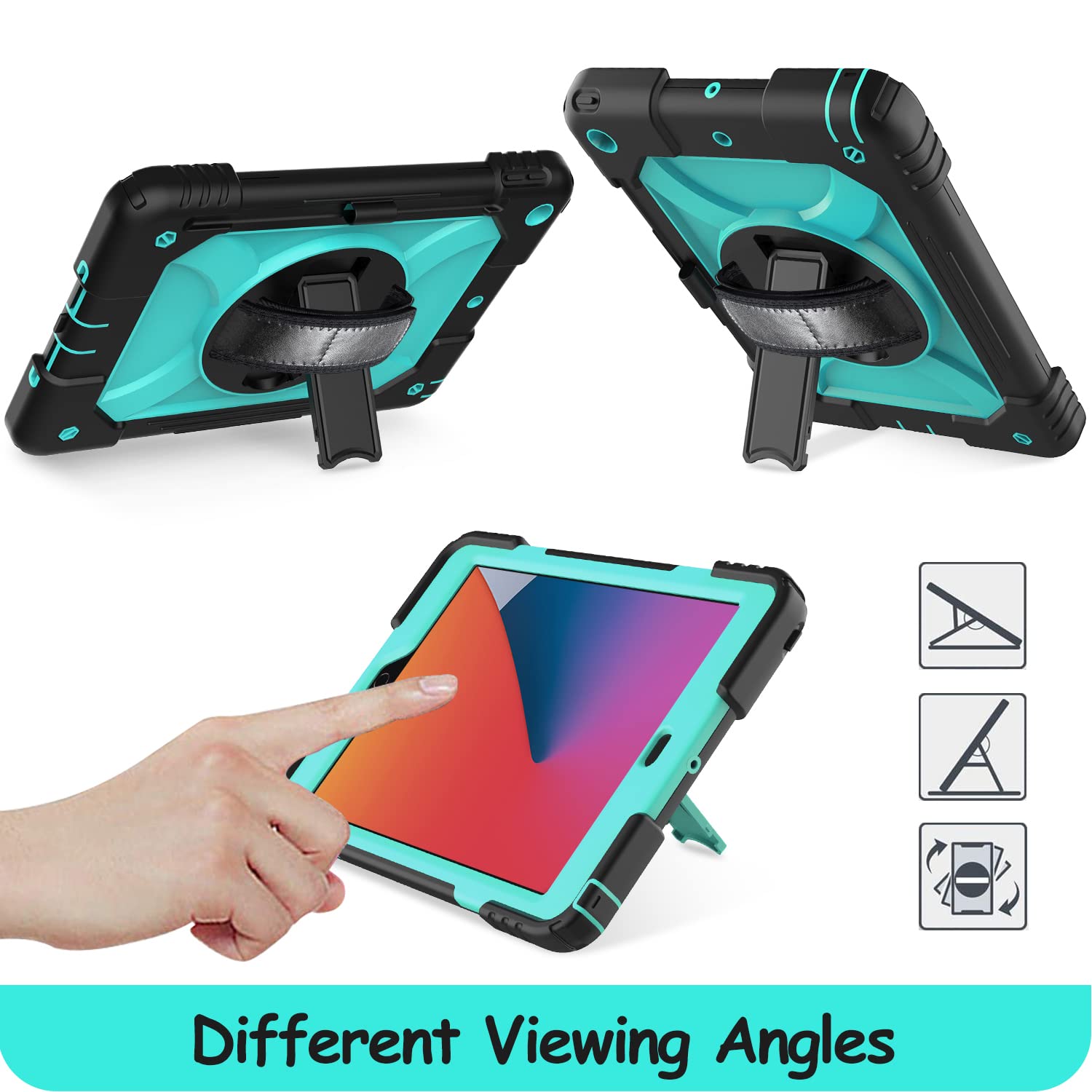 Ltrop Ipad 9Th Generation Case, Ipad 10.2 Case(2021/2020/2019), Ipad 8Th/7Th Generation Case [Shoulder/Hand Strap][Pencil Holder