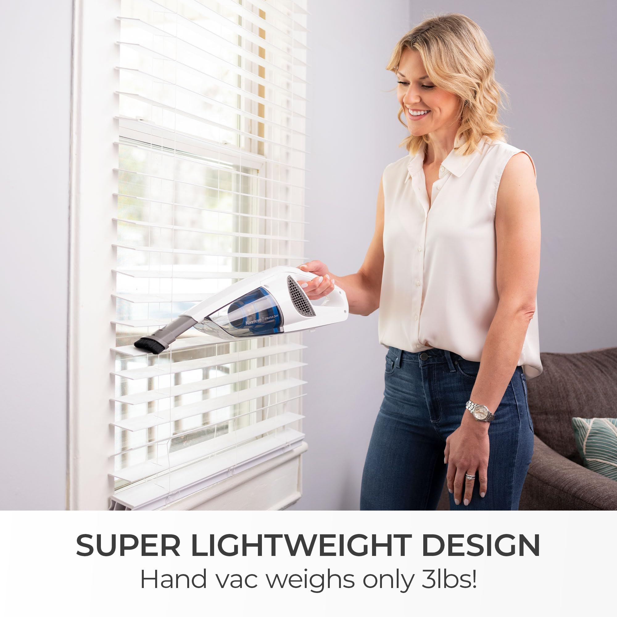 Kenmore Ds1030 Cordless Stick Vacuum Lightweight Cleaner 2 Speed Power Suction Led Headlight 2 In 1 Handheld For Hardwood Floor,