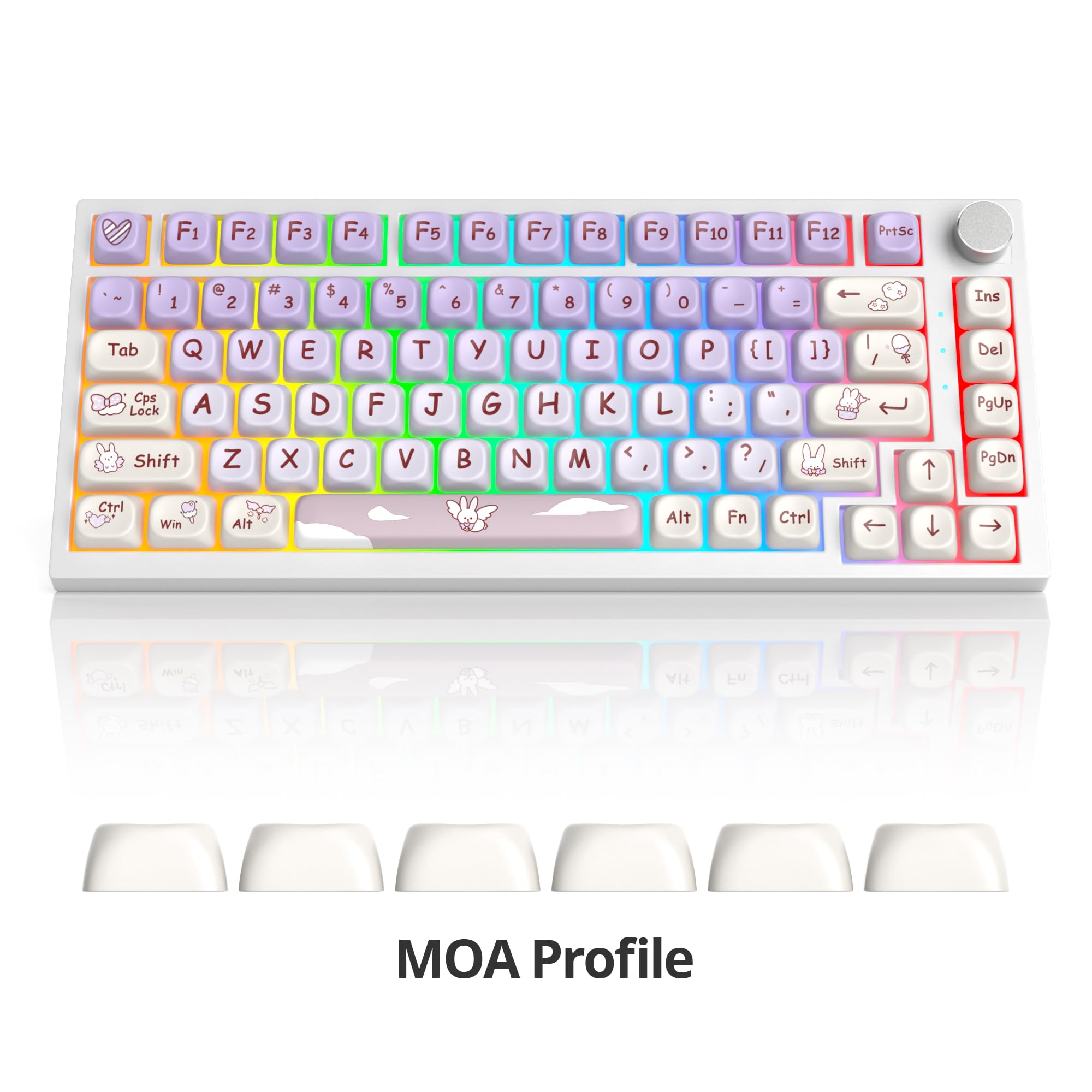 Itastatur Keycaps 60 Percent Pbt 139 Key Keycaps, Dye Sublimation Cute Keycaps Moa Profile Custom Keycaps For Cherry Mx Switches