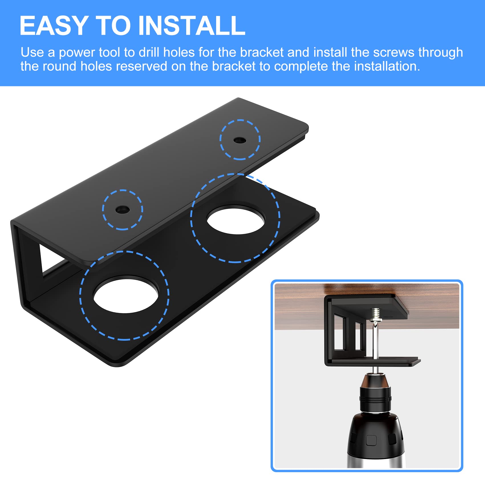 Gome Under Desk Laptop Mount Metal Bracket With Felt Board To Protect Your Laptop, Under Desk Laptop Tray Holder Desk Shelf With