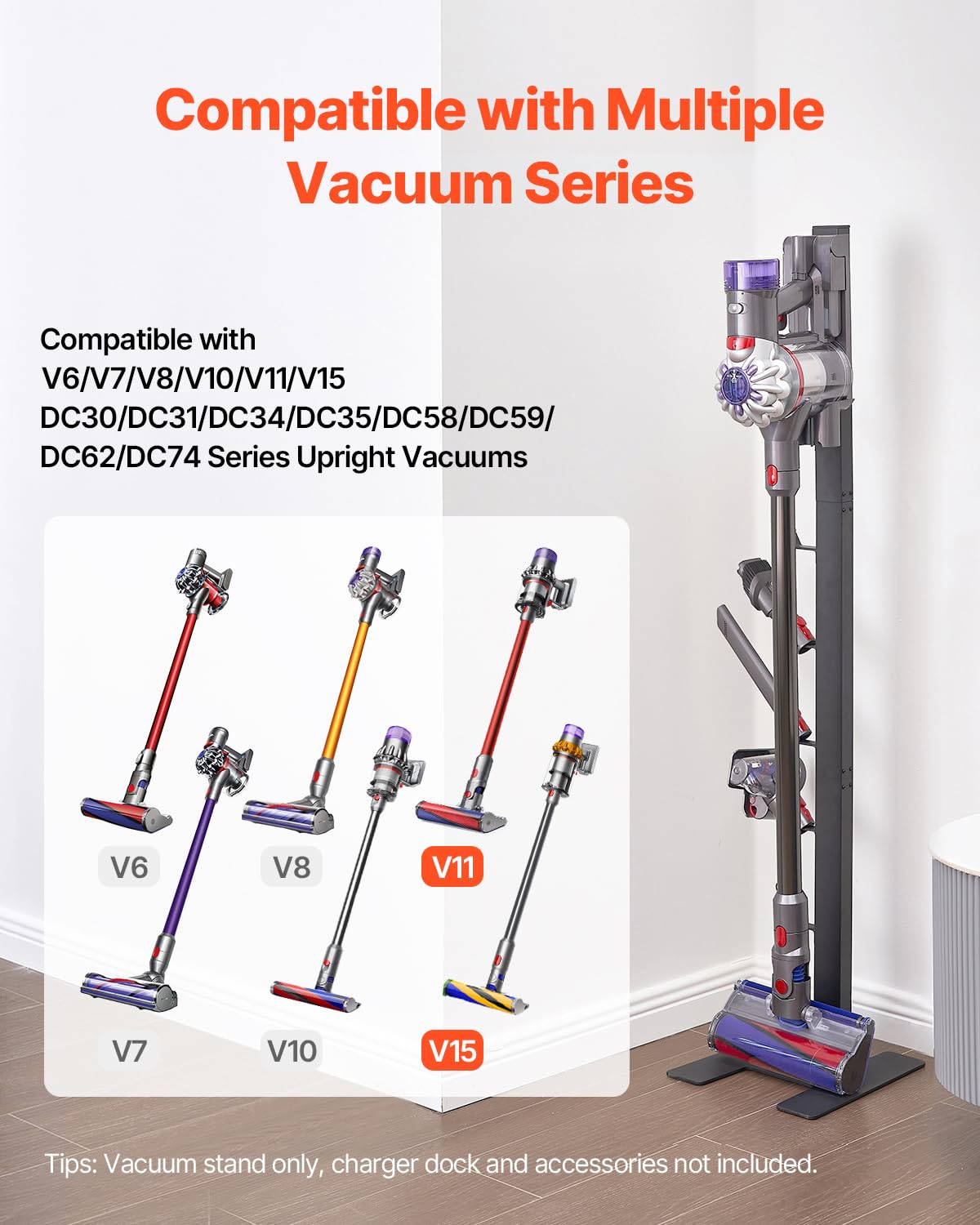 Vevor Vacuum Stand, Compatible With V6 V7 V8 V10 V11 V15, Stable Vacuum Stand Holder With 6 Hooks For Dc30 Dc31 Dc34 Dc35 Dc58 D