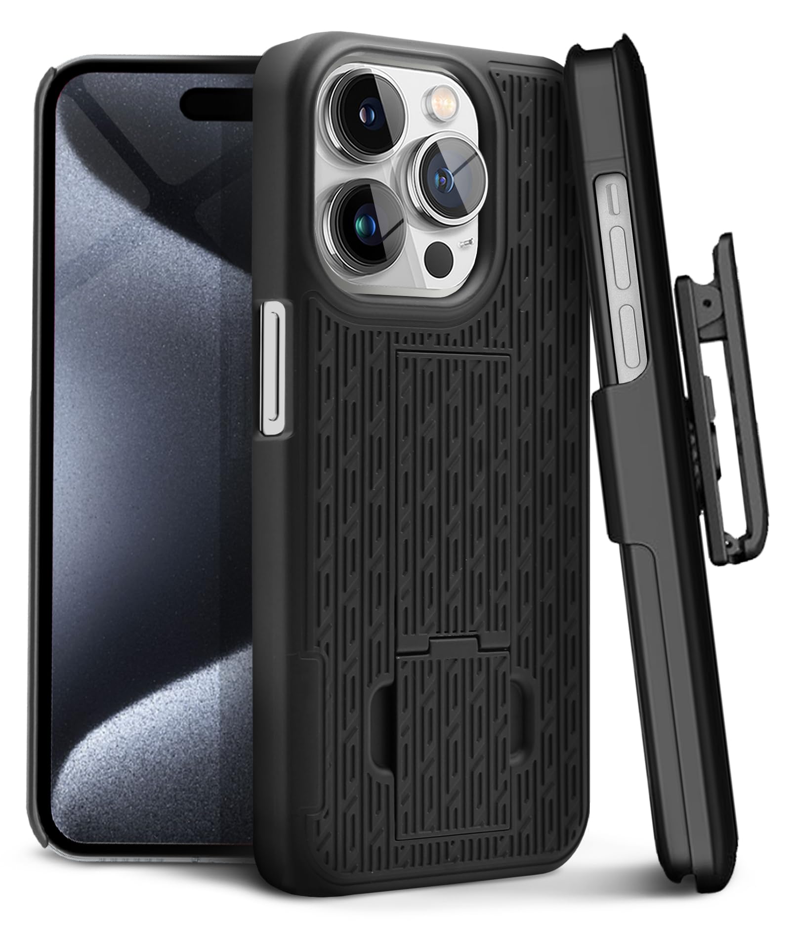 Motive For Iphone 15 Pro Case With Belt Clip, Shell Holster Combo For Apple Iphone 15 Pro Holster, Slim Rugged Case, Drop Shockp