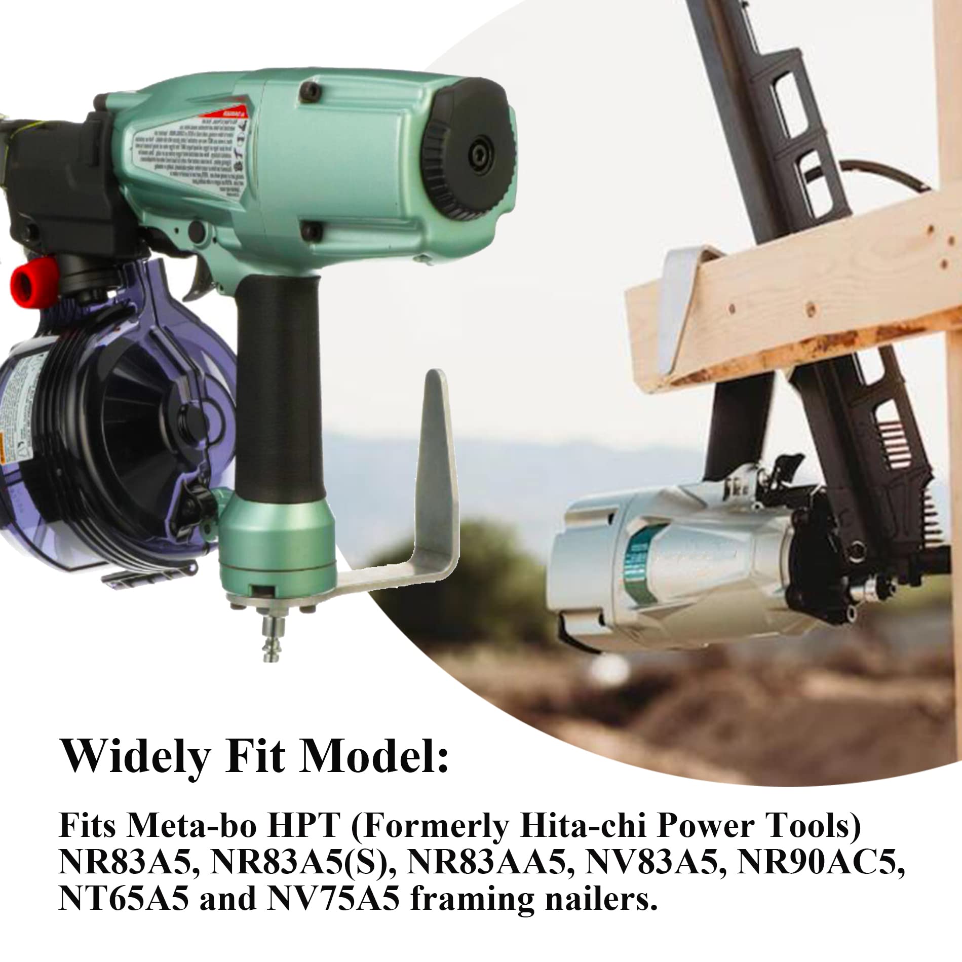 Rafter Hook 889661M For Metabo Hpt Tool Hanger Compatible With Hitachi, Lightweight Aluminum, Widely Fit With Adjustable Distanc