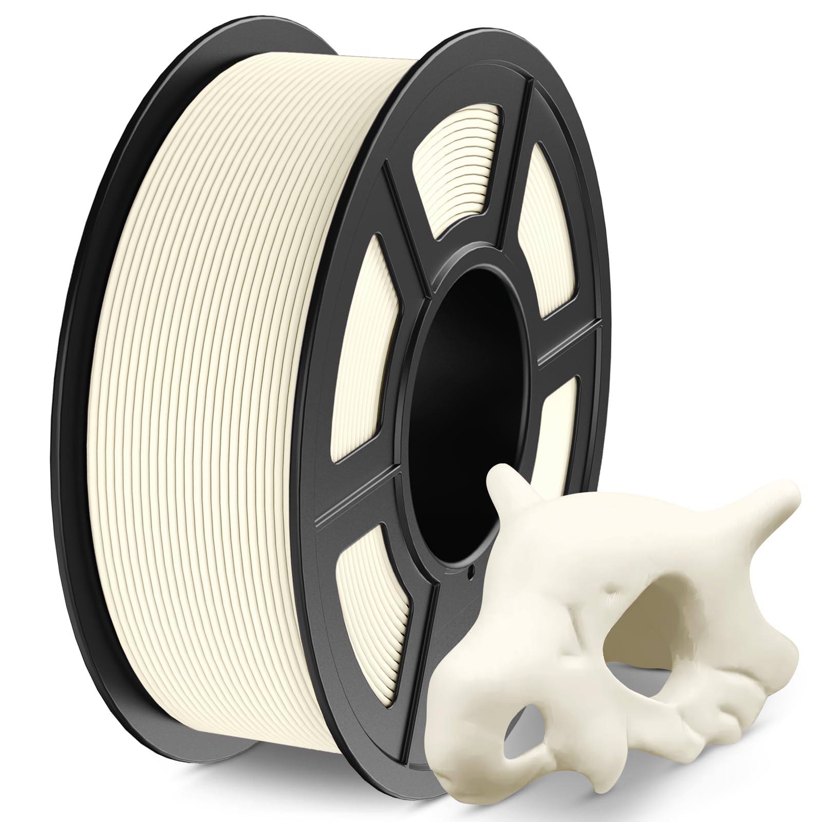 JAYO Matte PLA 3D Printer Filament 1.75mm Bone White, Matte Surface Conceals Layer Lines Filament, 1.1kg (2.42 lbs) Spool, Accur