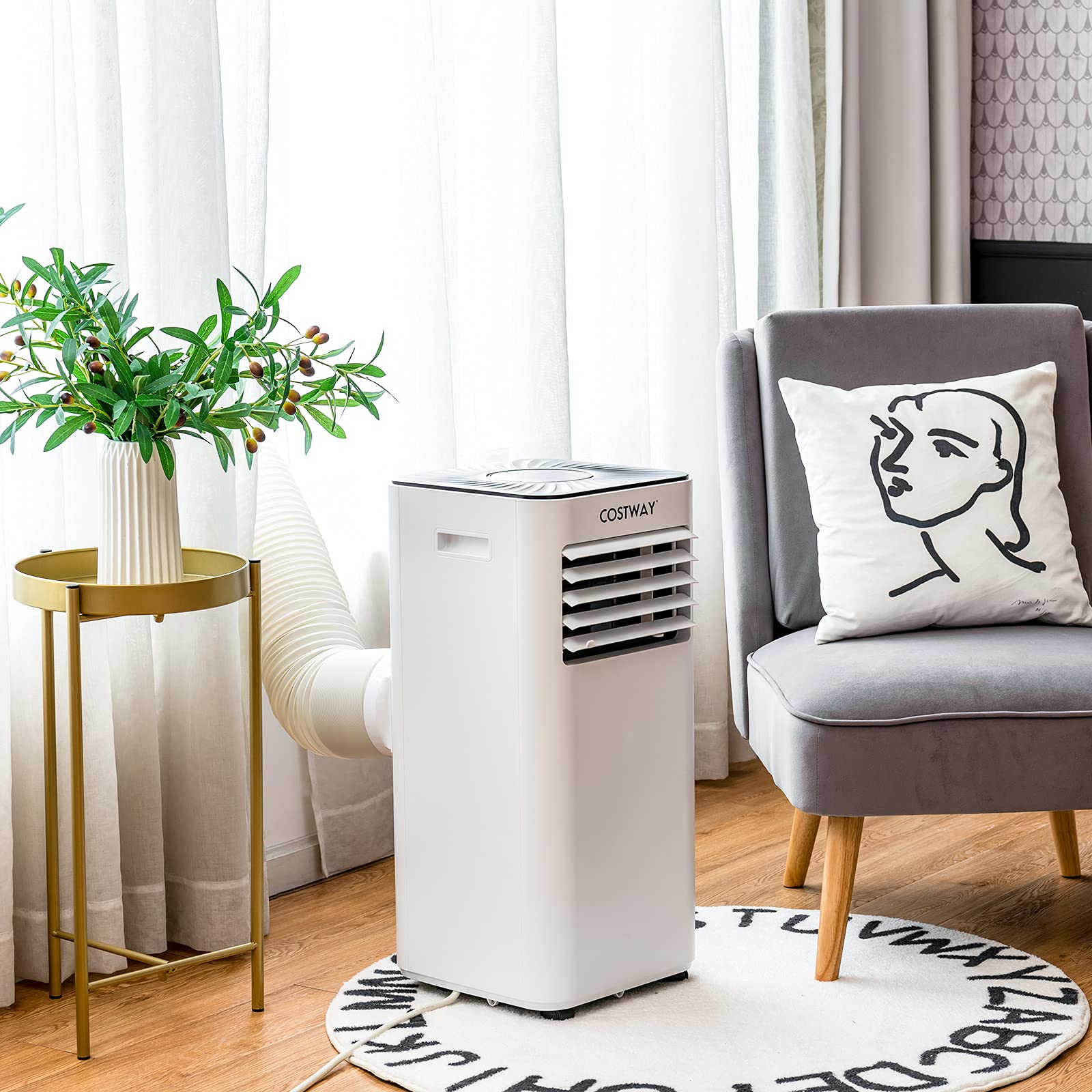Costway Portable Air Conditioner 10000Btu( Sacc 7000 Btu ), Evaporative Air Cooler, Dehumidifier, Cooling For Room Spaces Up To