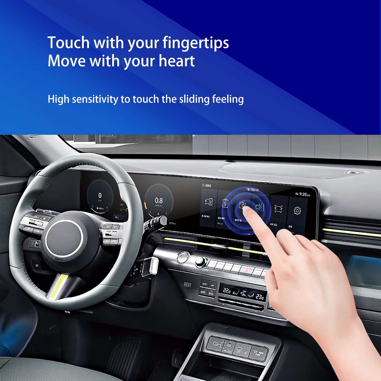 Xxciwp 2024 Hyundai Kona Screen Protector For 2024 Hyundai Kona N Line/Limited Dual 12.3Inch Plastic Screen Protector Hd Touchsc