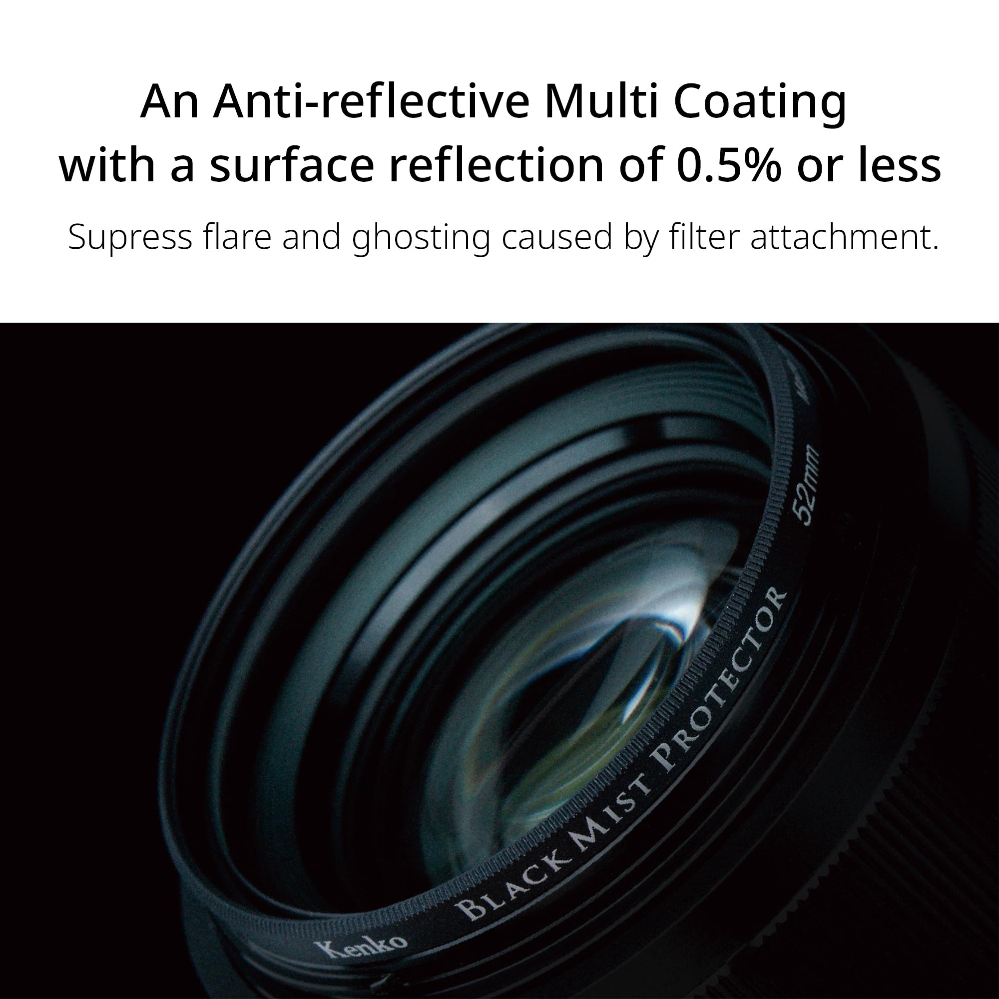 Kenko Lens Protection & Soft Effect Filter Black Mist Protector F72Mm, Multi-Coted, 0.25 Soft Effect, For That Perfect Cinematic