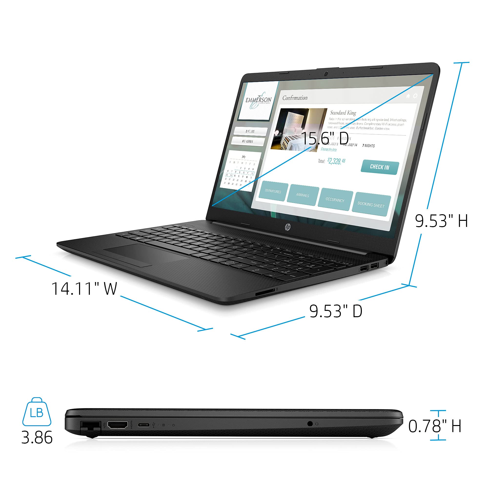 Hp 15.6In Fhd Diagonal Ips Premium Laptop | Intel Celeron Dual Core N4020 Processor 16Gb Ram 512Gb Ssd Uhd Graphics 600 Windows