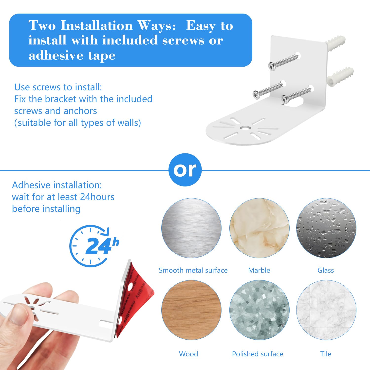 Adhesive Wall Mount For Ring Indoor Cam (2Nd Gen And 1St Gen)   Metal Camera Holder, Two Installation Ways With Strong Adhesive Tape Or Screws (2Pack)